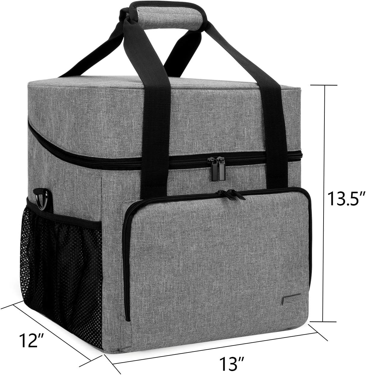 LUXJA Serger Machine Carrying Case with Bottom Wooden Board, Gray