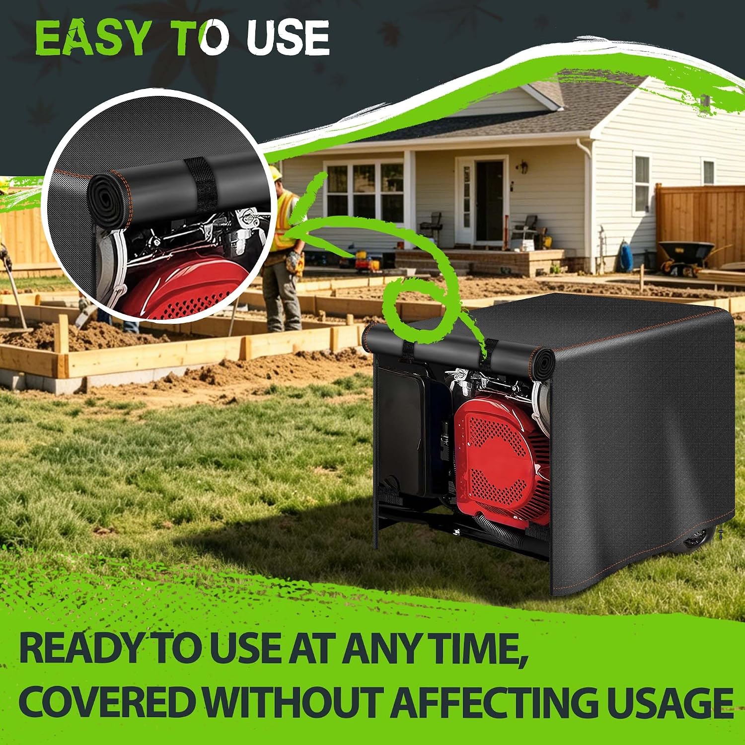 Generator Cover Portable Waterproof,Generator Rain Cover for Outside,Universal Generator Cover for Most Portable Generators 5000-10000 Watt(32"L x 24"W x 24"H)
