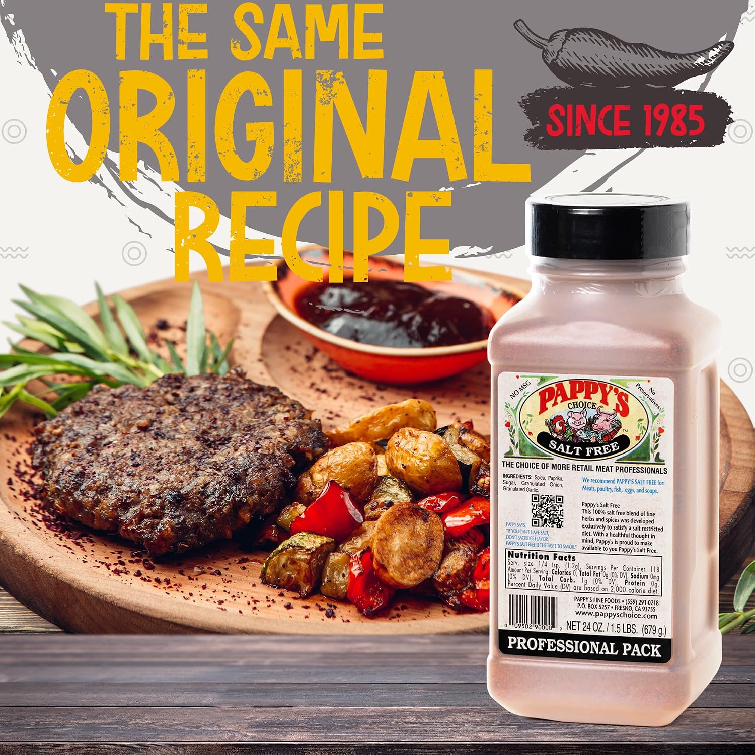 Pappy's Choice Original Seasoning, 32 Oz | California's Legendary Seasoning Blend, Santa Maria Style, Perfect for BBQ, Beef, Burgers, Brisket, Tri-tip and Steak