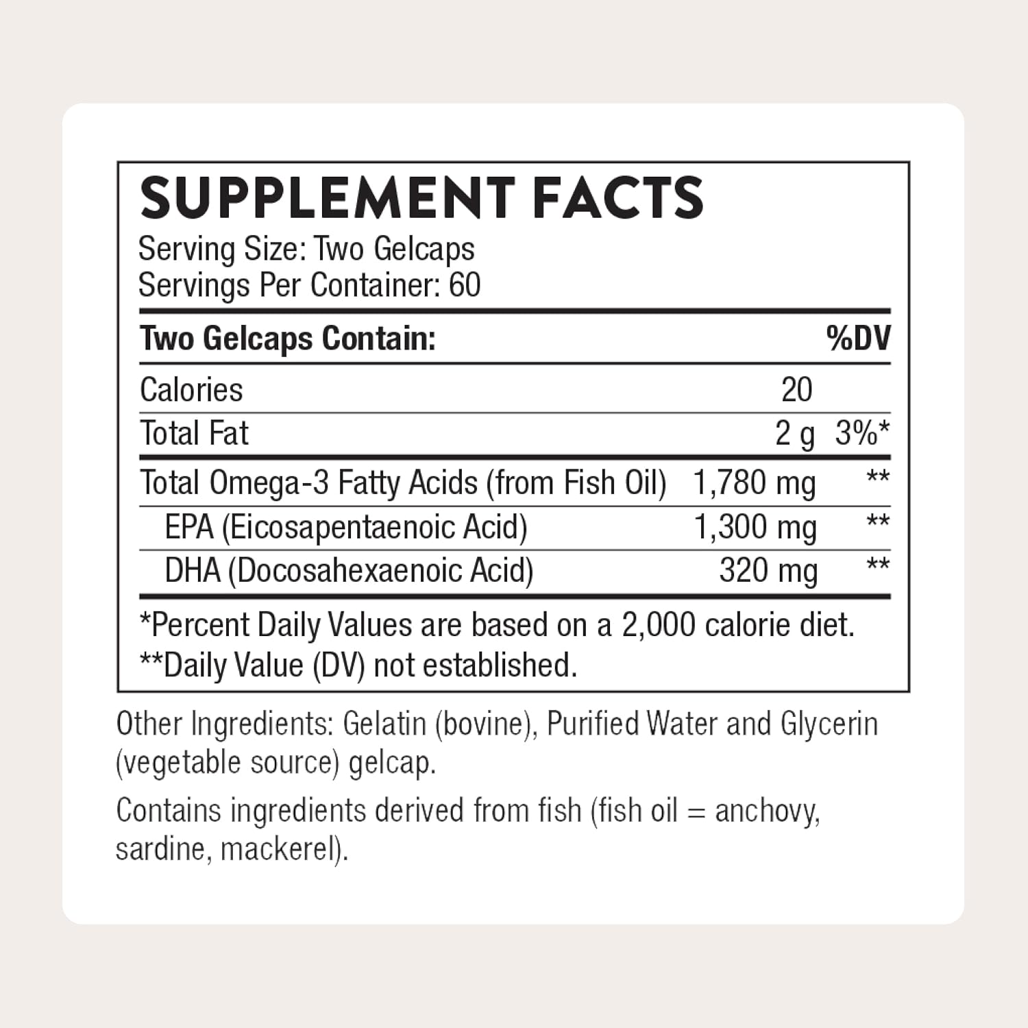 THORNE Super EPA Pro, High-EPA Omega-3 Fish Oil Supplement, 120 Softgels | 1, 300 mg EPA & 320 mg DHA per Serving