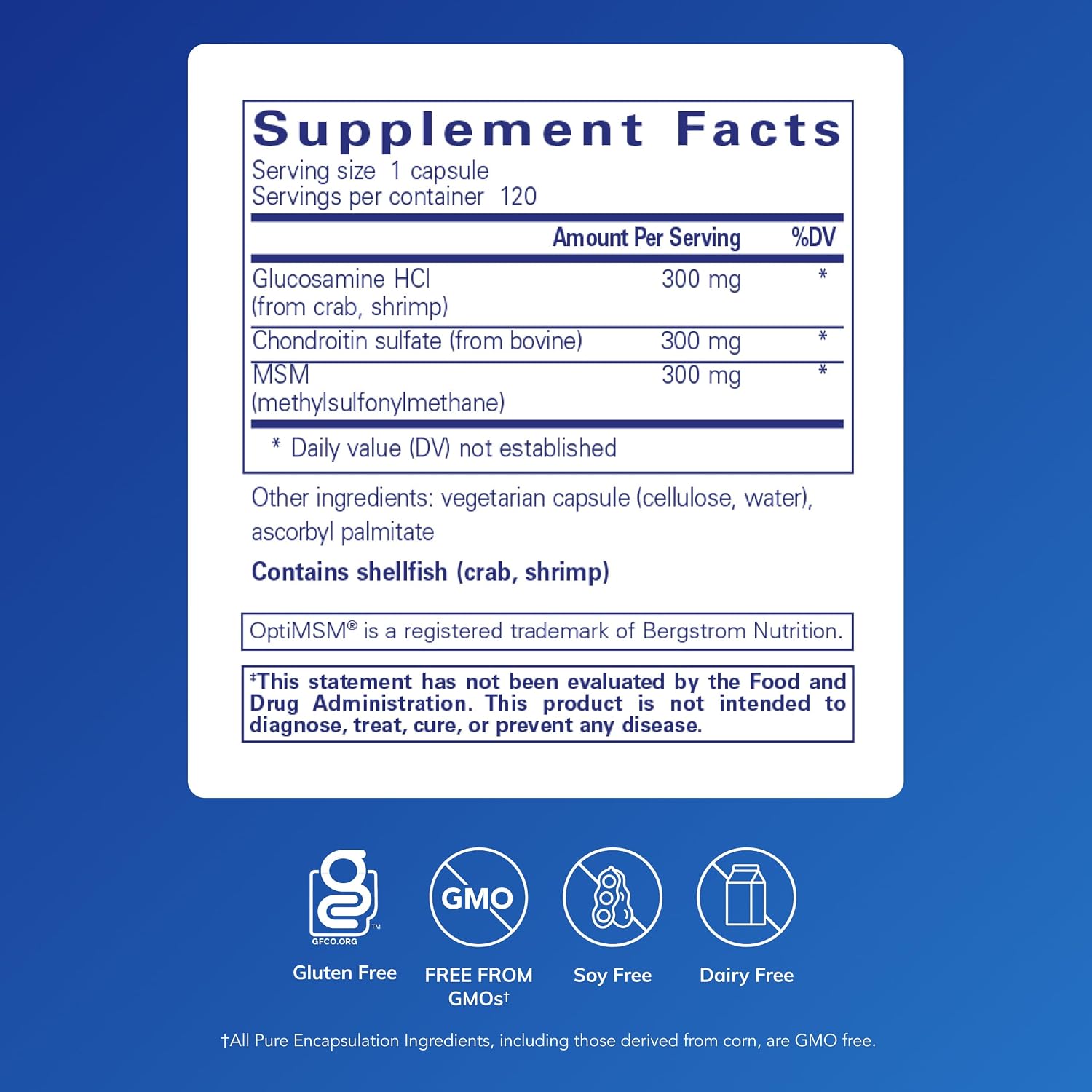 Pure Encapsulations Glucosamine Chondroitin with MSM - Supports Joint Health & Normal Cartilage Formation* - Maintains Enzyme Activity - Gluten-Free & Non-GMO - 60 Capsules | Supports Joint Health and Normal Cartilage Formation*, Maintains Enzyme Activit…