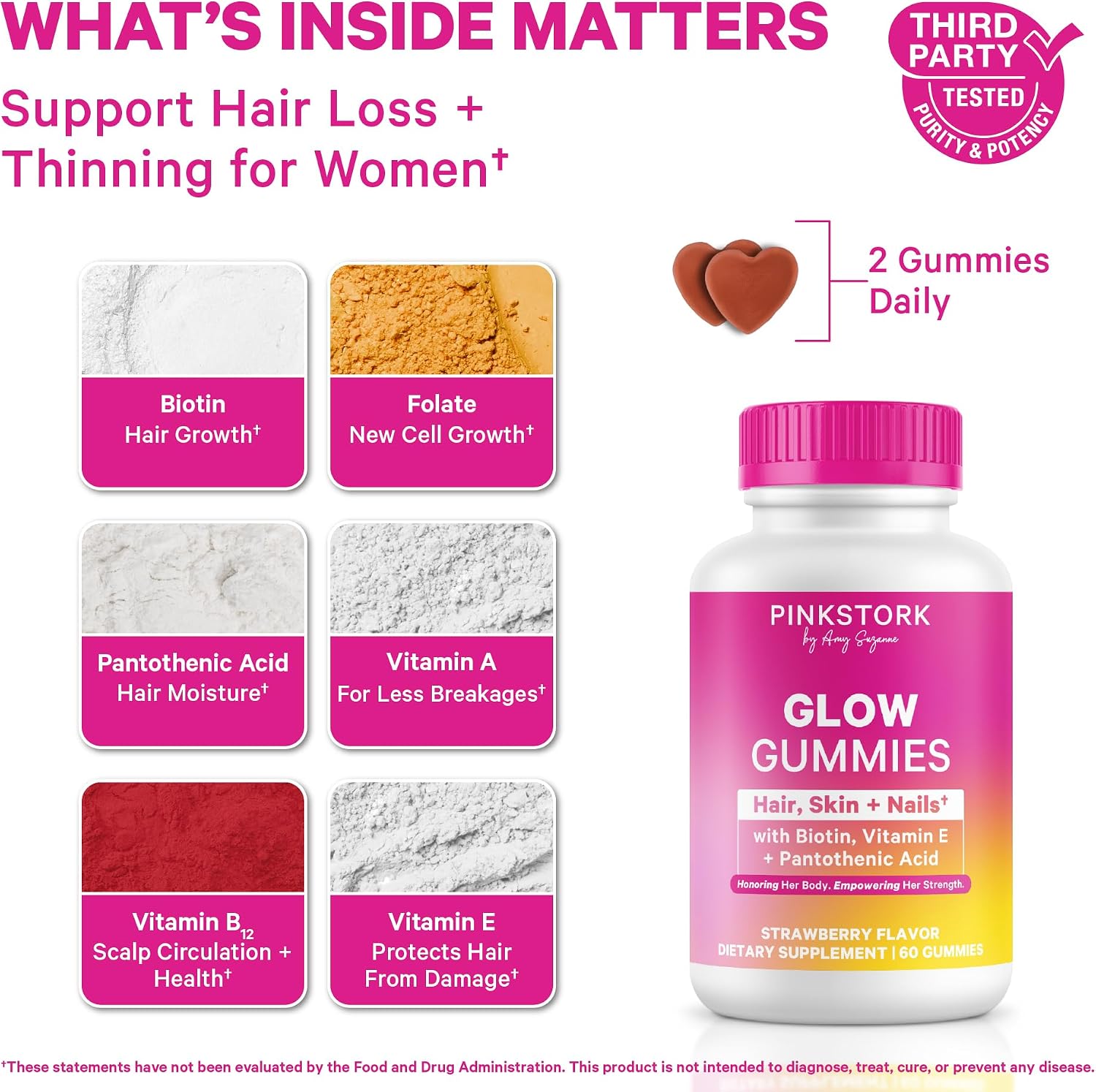 Pink Stork Total Glow Gummies for Women – 60 Berry Gummies