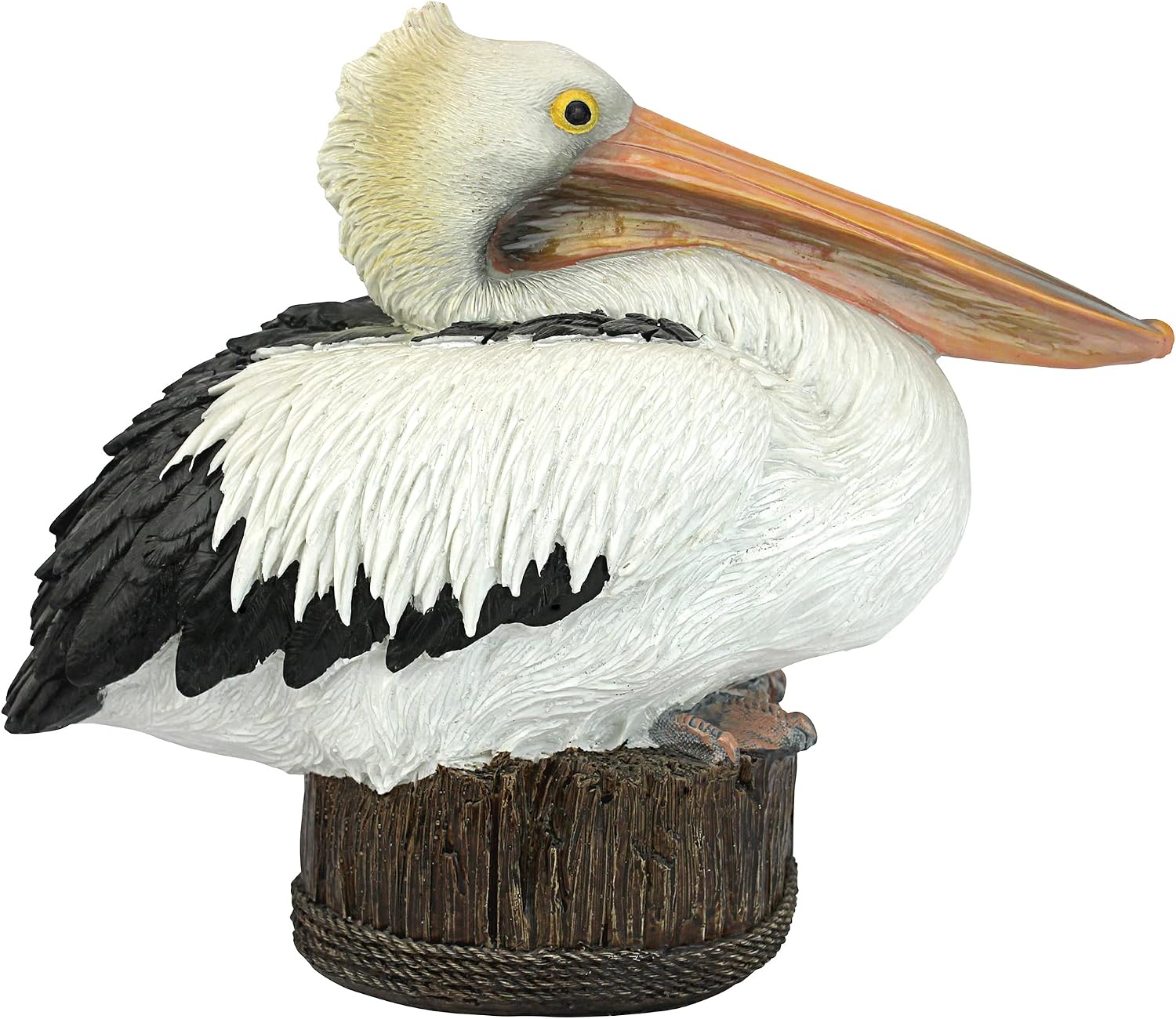 Design Toscano Coastal Decor Ocean's Perch Pelicans Garden Bird Statue, 9 Inch Wide, 24 Inch Tall, Cast Stone Resin, Full Color Finish