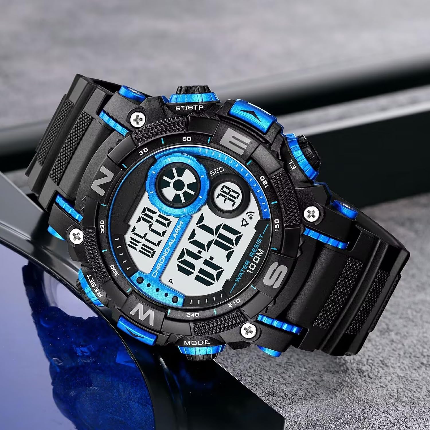 FANMIS Men's Digital Sport Watch Military LED Alarm Waterproof Quartz Watch | Tactical Outdoor Sport Watch Multi Function Led Display Alarm Stopwatch Date Quartz Rugged Style Daily Water Resistance