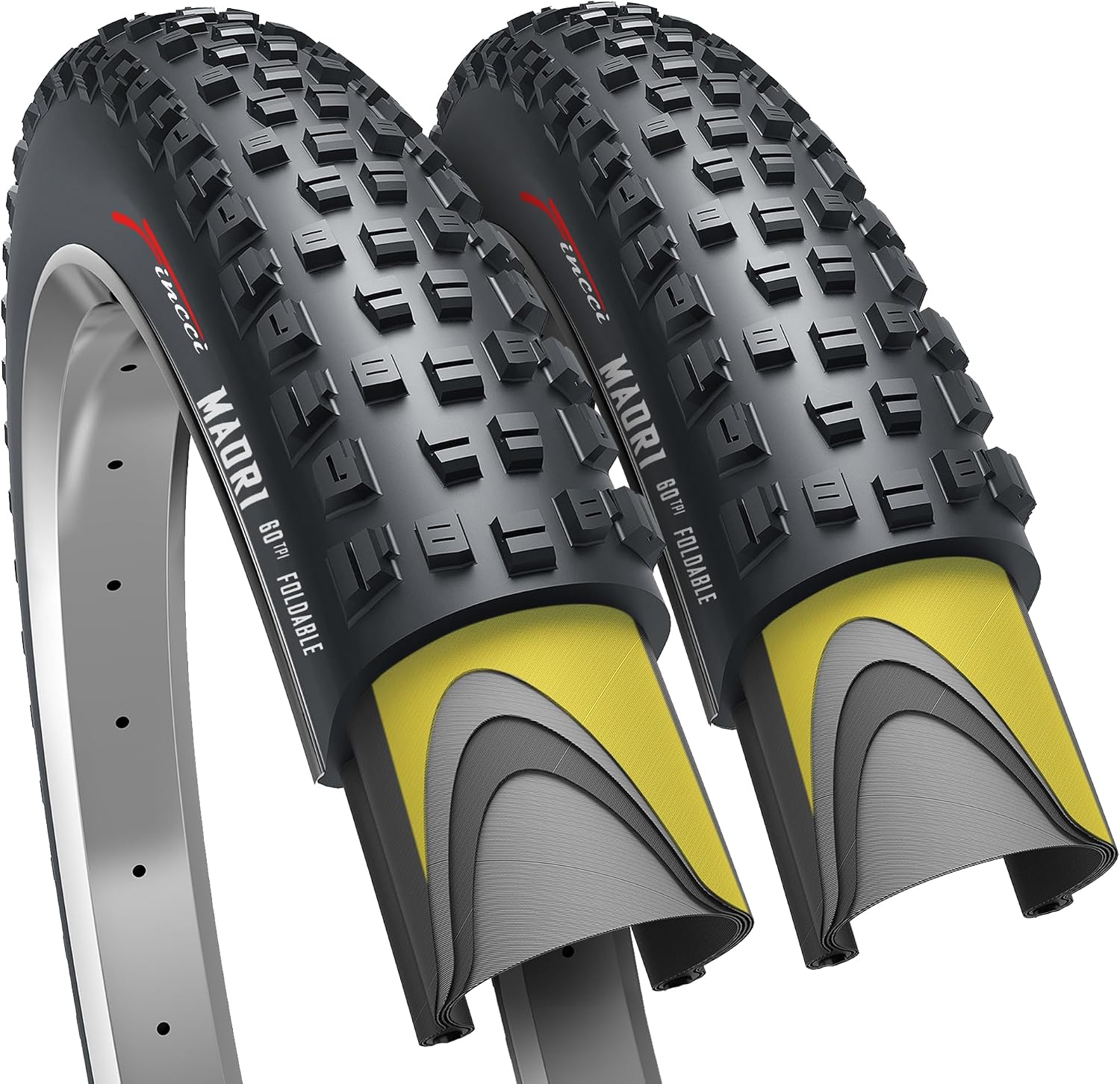 Pair 27.5 x 2.35 Mountain Bike Tires - Foldable 60-584 1mm Anti Puncture