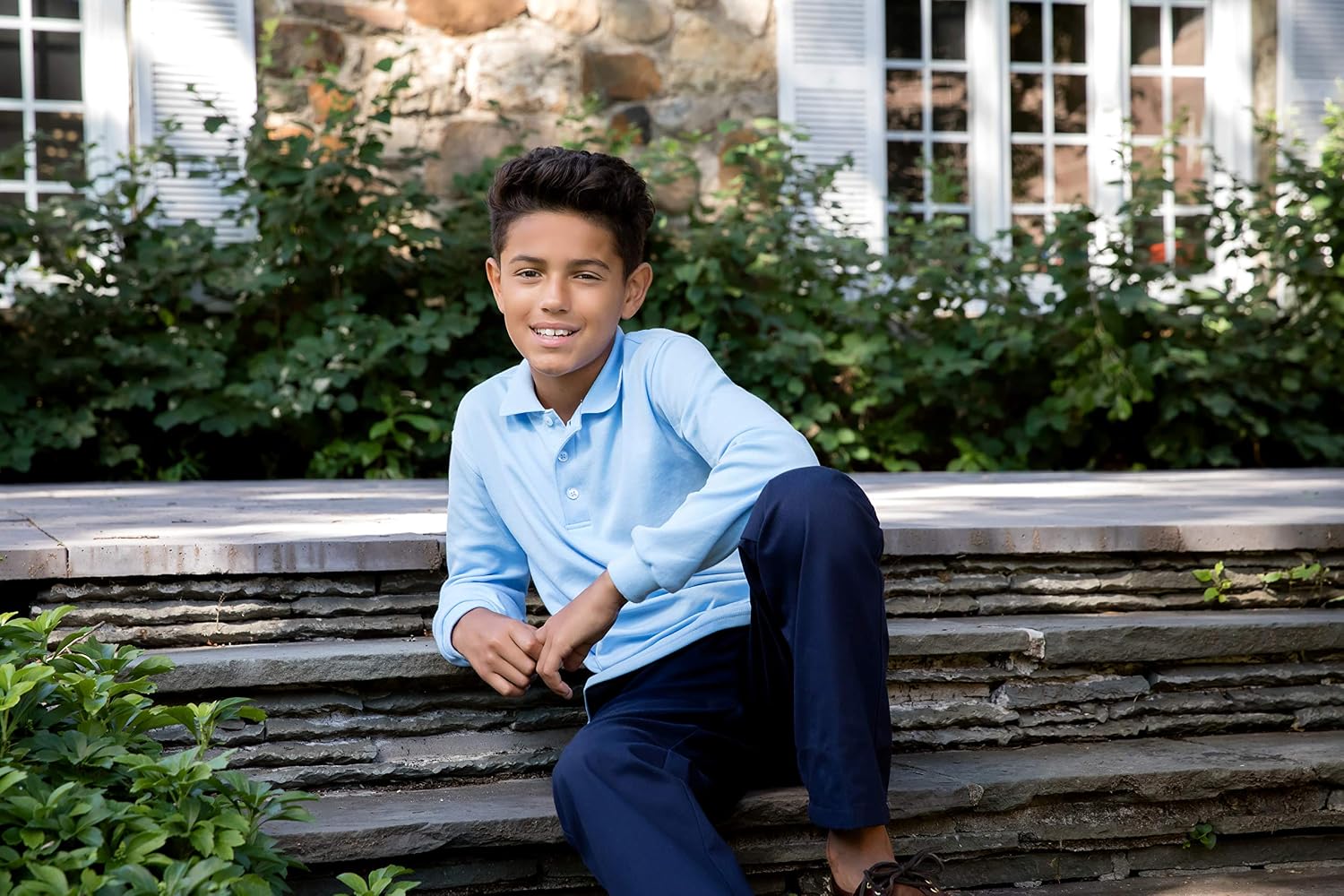 French Toast Boys' Adjustable Waist Relaxed Fit Twill Pant | school uniform pants, no need to iron, double knees for durability, typically fit boys ages 2-14