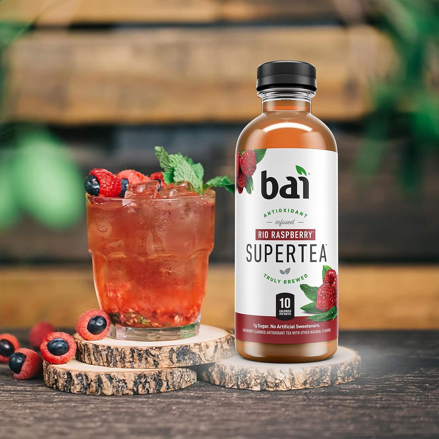Bai Iced Tea, Narino Peach, Antioxidant Infused Supertea, Crafted with Real Tea (Black Tea, White Tea), 18 Fluid Ounce Bottles, 12 count
