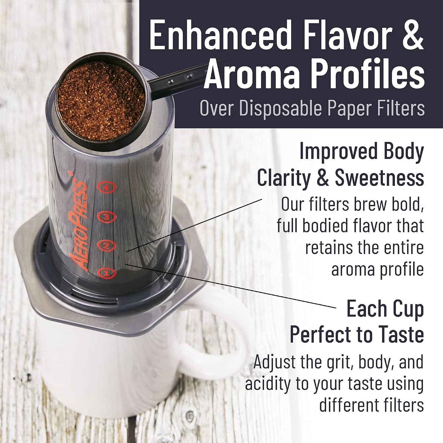 Stainless Steel Filter for AeroPress, 3 Reusable Metal Discs | Mesh, fine and ultra-fine discs. Tune body and clarity per brew. No paper waste. Reusable for years.