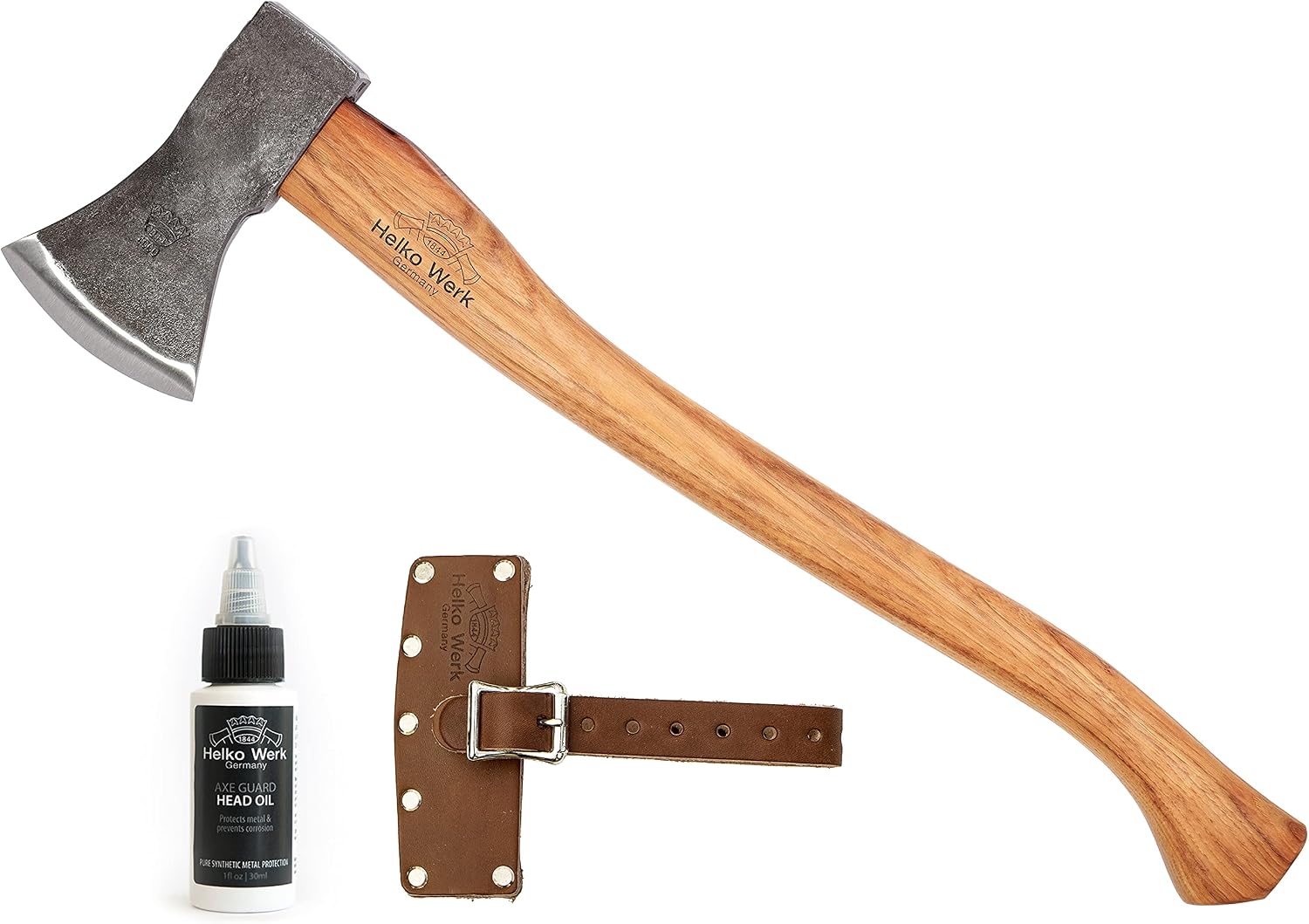 1844 Helko Werk Germany Traditional Hessen Woodworker Felling Axe (13563) | Made in Germany Hand Forged Felling Axe and Cutting Forest Axe for Felling Trees Head 2-3/4 lbs, Handle 28 inches