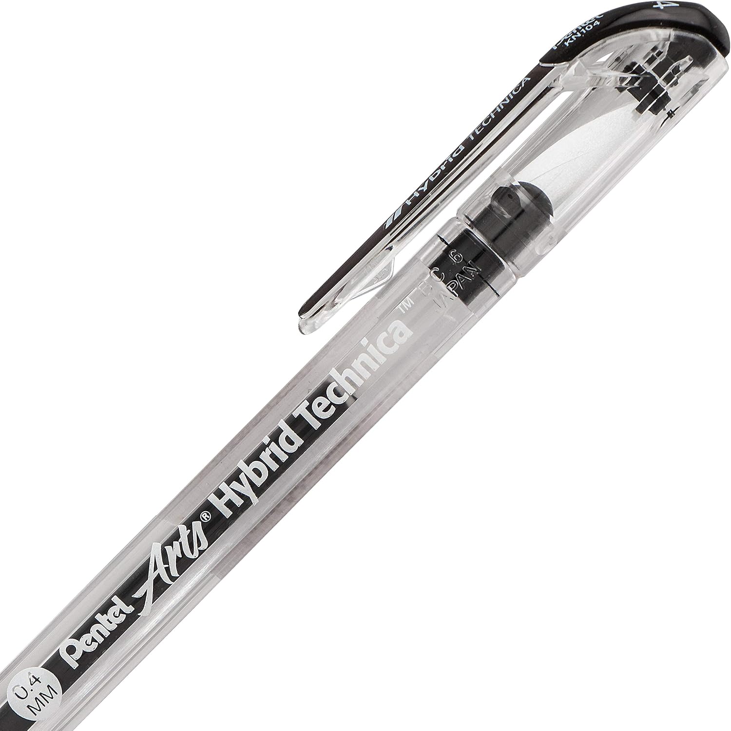 Pentel Arts Hybrid Technica Pen, (0.3mm), Ultra Fine Point, Black Ink, Box of 12 (KN103-A)