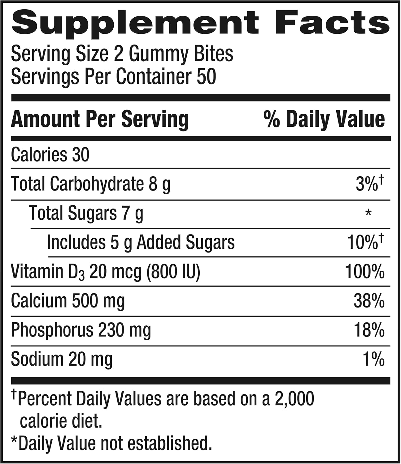 Caltrate Gummy Bites 600 Plus D3 Vitamin D and Calcium Supplement, 50 Count | Highest Level of Vitamin D3, Maximizes Calcium Absorption to Support Strong Bones and Daily Function