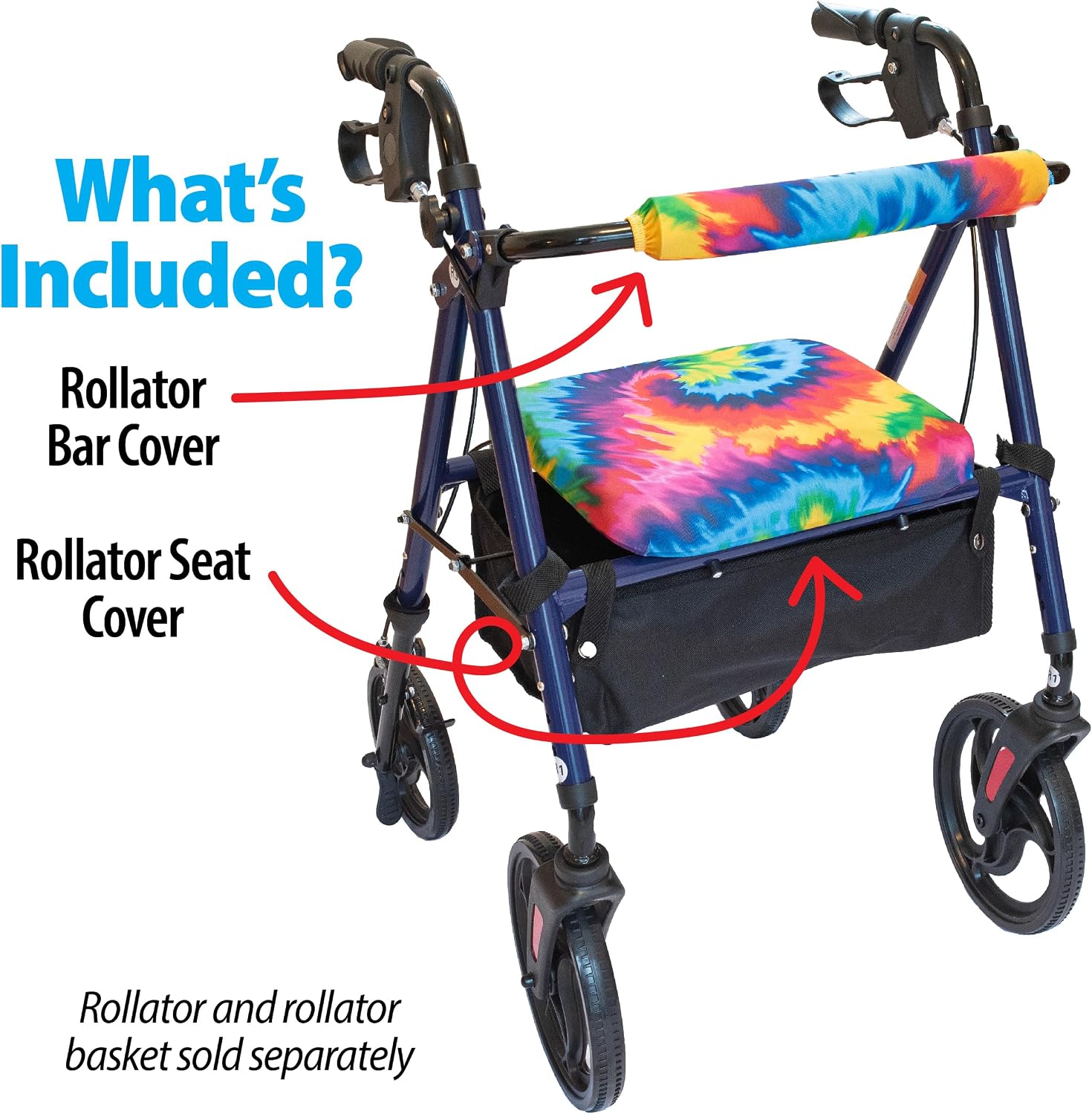 Top Glides Playful Purple Universal Rollator Walker Seat and Backrest Covers (Purple)