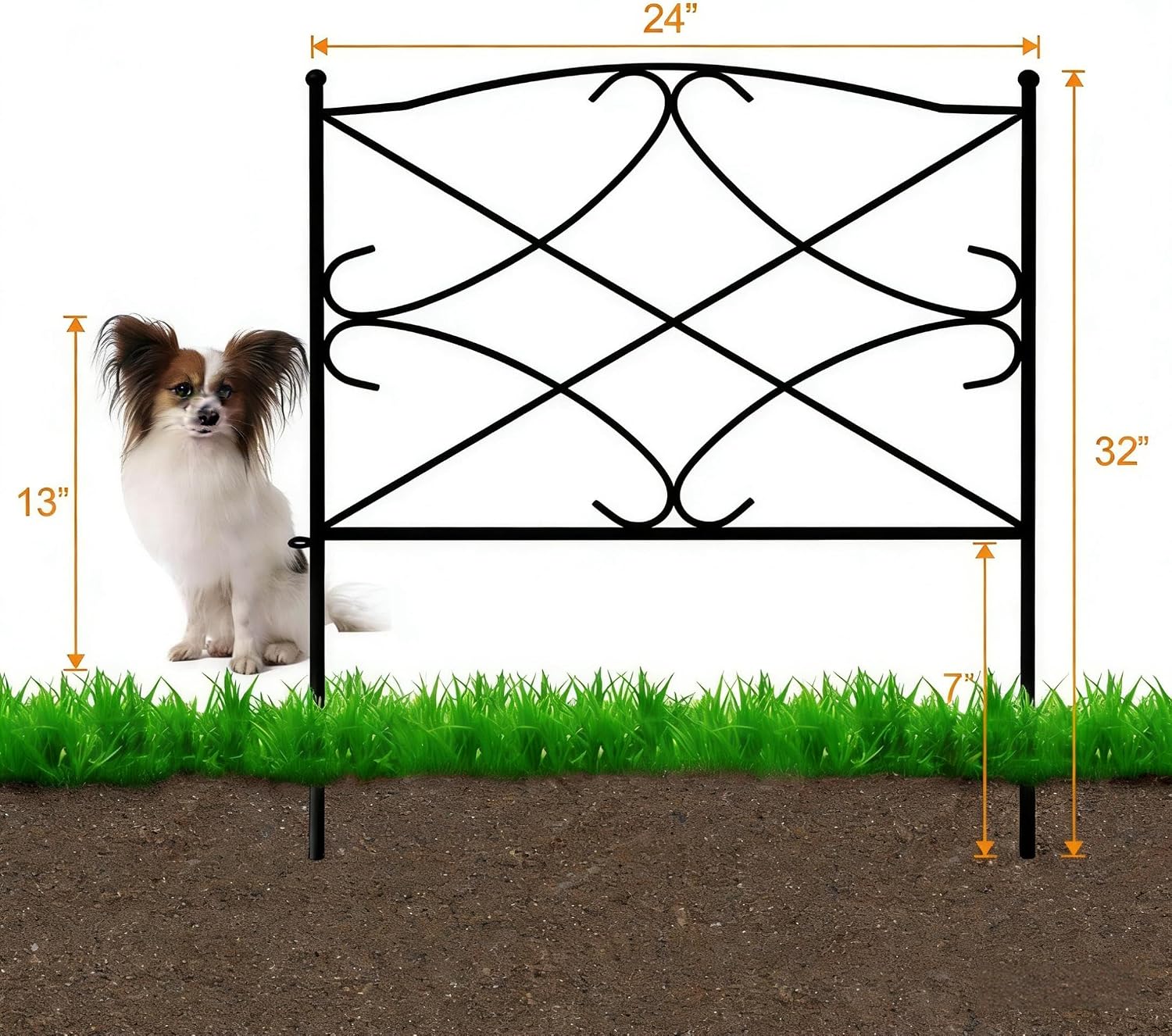 AMAGABELI 10 Panels 17in(H)×10ft(L) Decorative Garden Fences and Borders for Dogs No Dig Rustproof Metal Fence Panels Garden Edging Border Animal Barrier Fencing for Flower Beds Yard Patio Decor Black