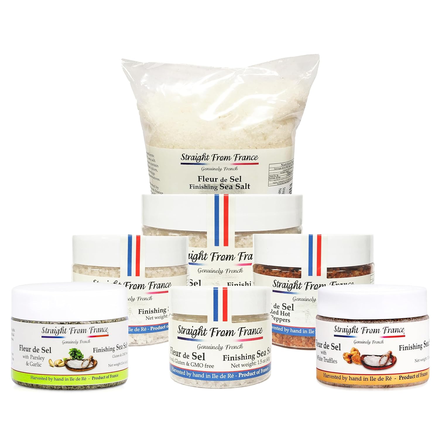 Straight from France Genuinely French Fleur De Sel Flaky Sea Salt | Finishing salt rich in minerals & electrolytes, flaky sea salt for baking and seasoning dishes, hand harvested, 1.5oz jar