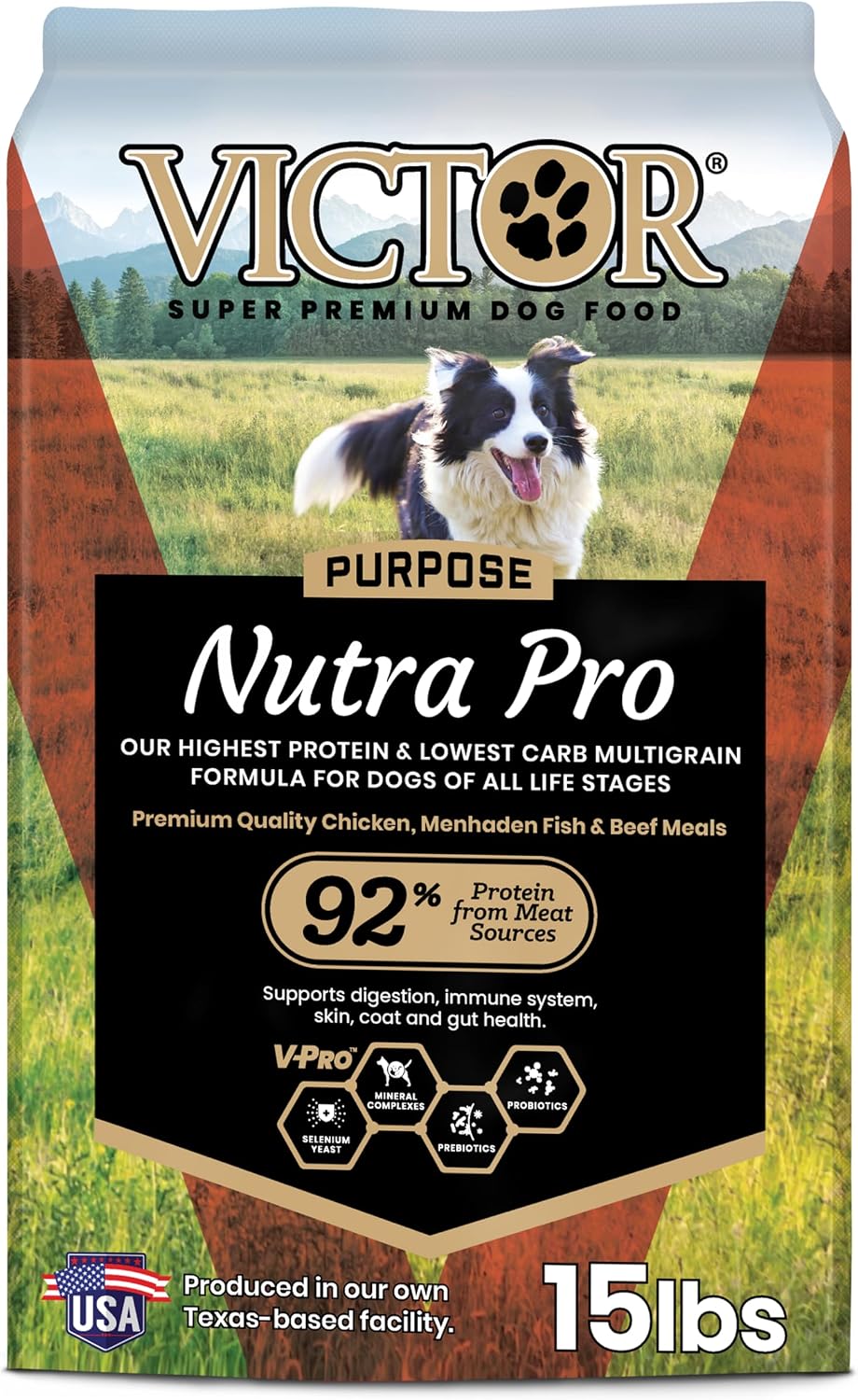 VICTOR Purpose Nutra Pro Dry Dog Food - High Protein Gluten-Free, 40 lb | Super Premium Dog Food, Low Carb Dry Kibble, For Active Dogs of All Ages, For Sporting, Pregnant or Nursing Dogs & Puppies