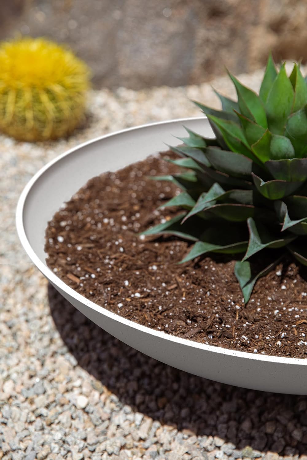 Veradek Mason Series Lane Bowl - Large Outdoor Bowl Planter | Made From a Durable Plastic-Stone Composite With Pre-Drilled Drainage Holes. Modern Patio/Tabletop Décor