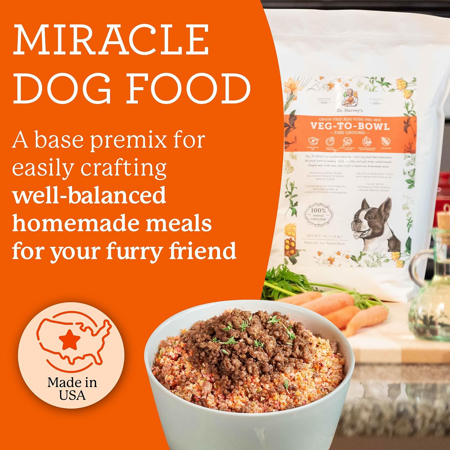 Dr. Harvey's Veg-To-Bowl Fine Ground Dehydrated Vegetable Pre-Mix for Dogs, 7-Pound Bag | Dehydrated Vegetable Pre-Mix