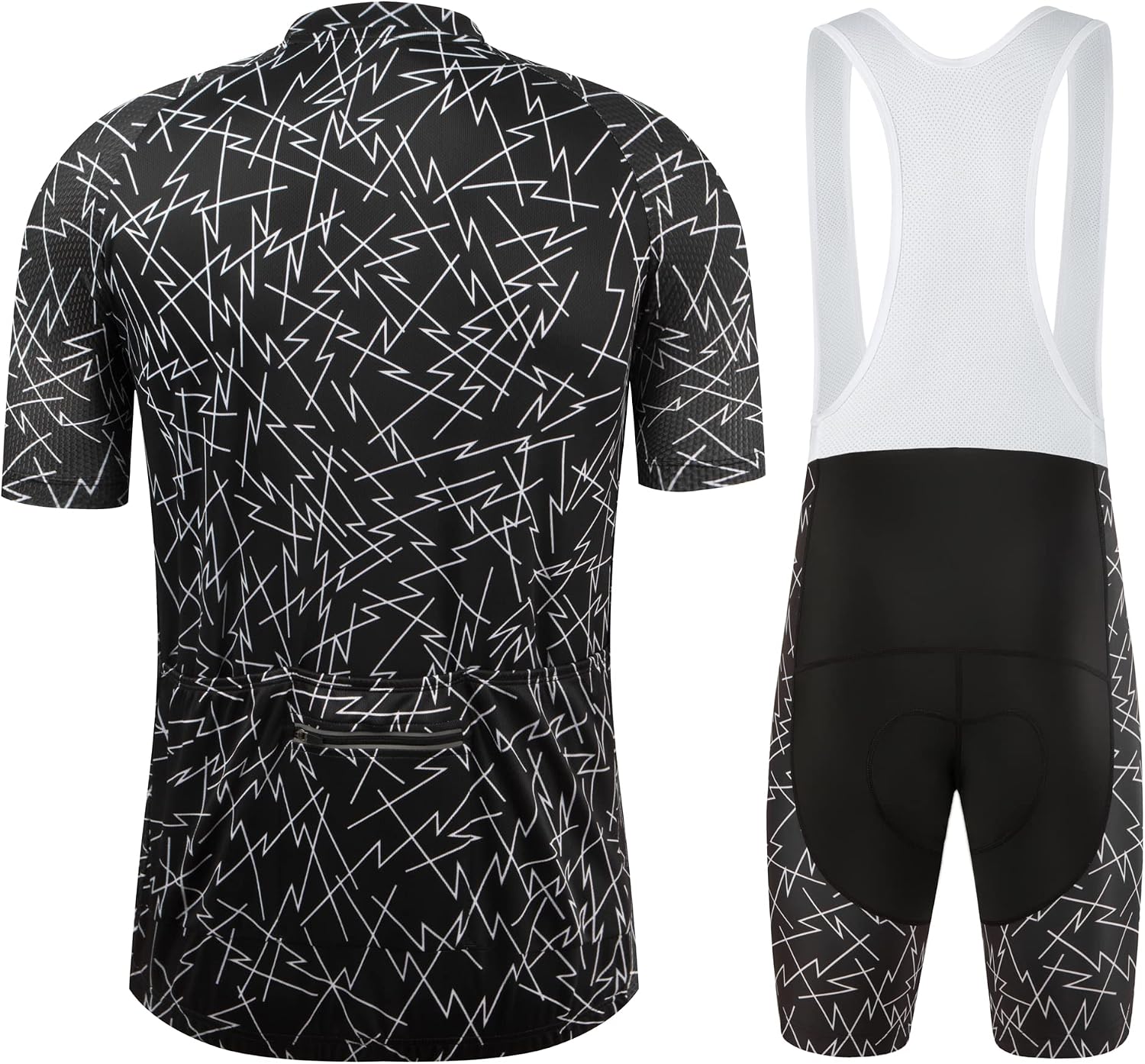 Coconut Ropamo CR Men's Cycling Jersey Set Road Bike Jersey Zipper Pocket Bib Shorts with 4D Padded Cycling Clothing Set