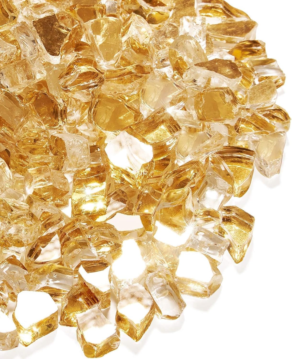 NUPICK 20 Pound Fire Glass, 1/2 Inch Reflective Fire Pit Glass