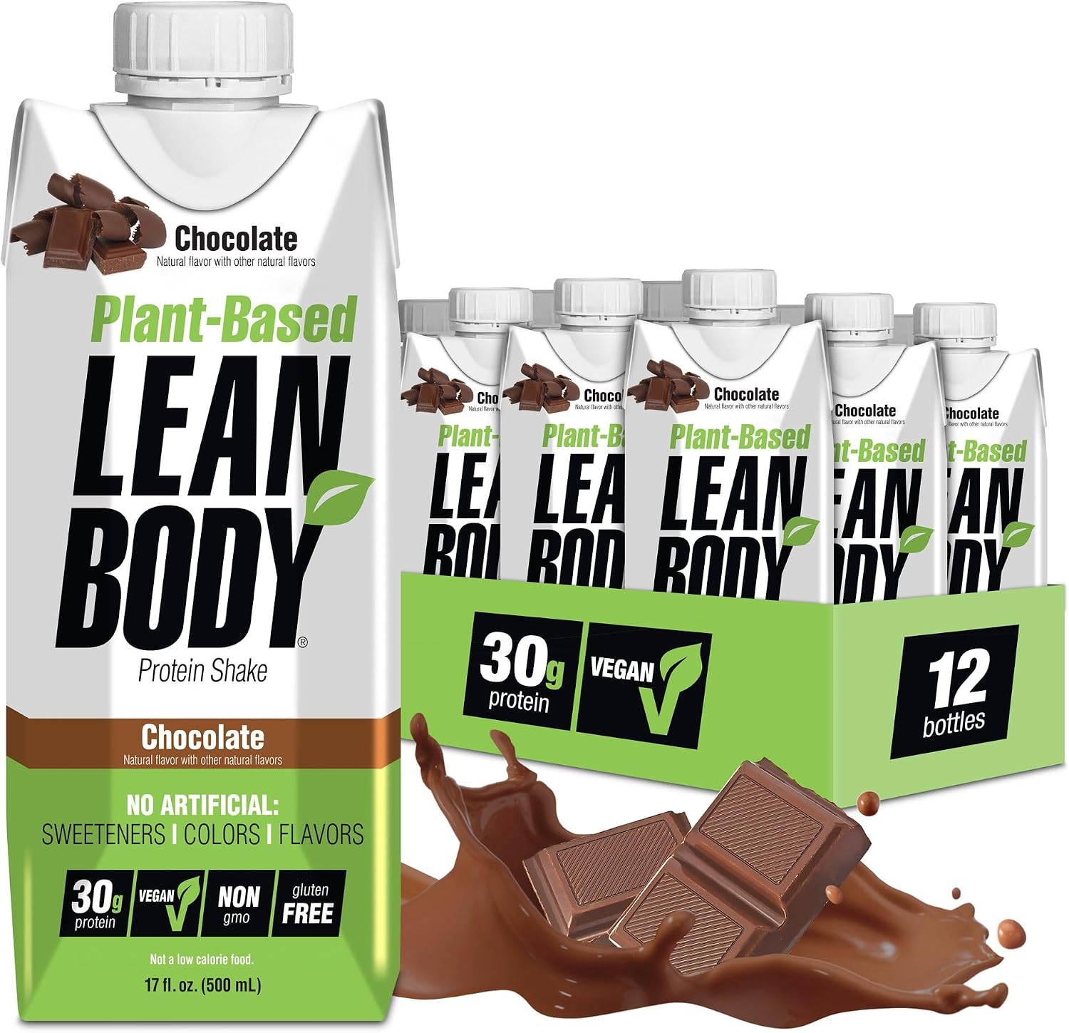 Labrada Lean Body Ready-to-Drink Chocolate Protein Shake, 40g Protein, Whey Blend, 0 Sugar, Gluten Free, 22 Vitamins & Minerals, LABRADA, 17 Fl Oz (Pack of 12)