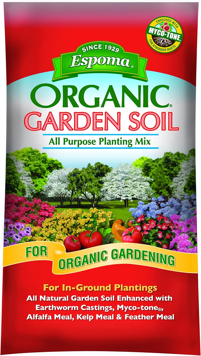 Espoma Organic All-Purpose Garden Soil Natural and Organic in Ground Planting Mix. Use when Planting & Transplanting. For Organic gardening. 1 Cubic