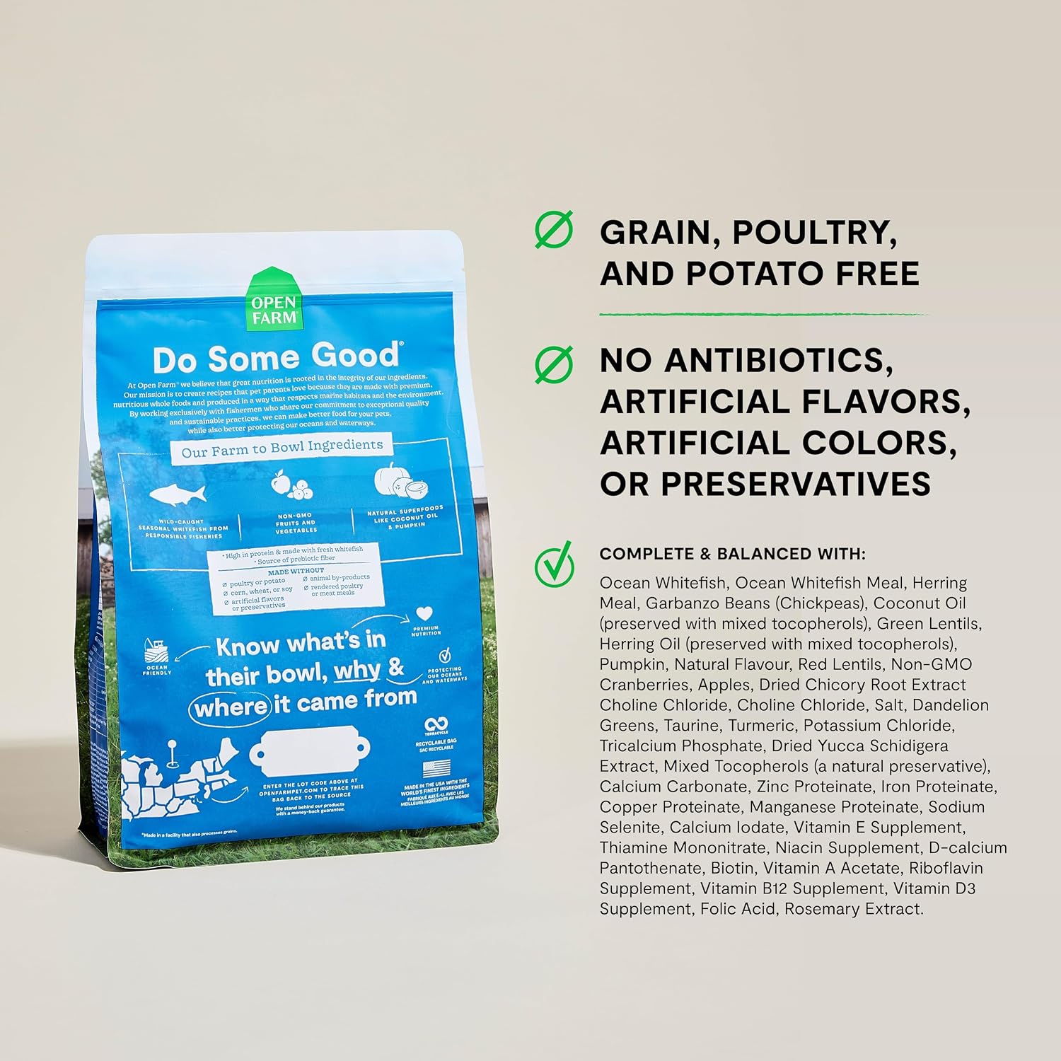 Open Farm, Grain Free Dry Cat Food, High-Protein Kibble for a Complete & Balanced Diet, Non-GMO Fruits & Vegetables, Prebiotic Fibers to Support Digestion, Catch-of-The Season Whitefish, 4lb Bag | All Life Stages, High Protein, Prebiotic Fibers, 100% Tra…