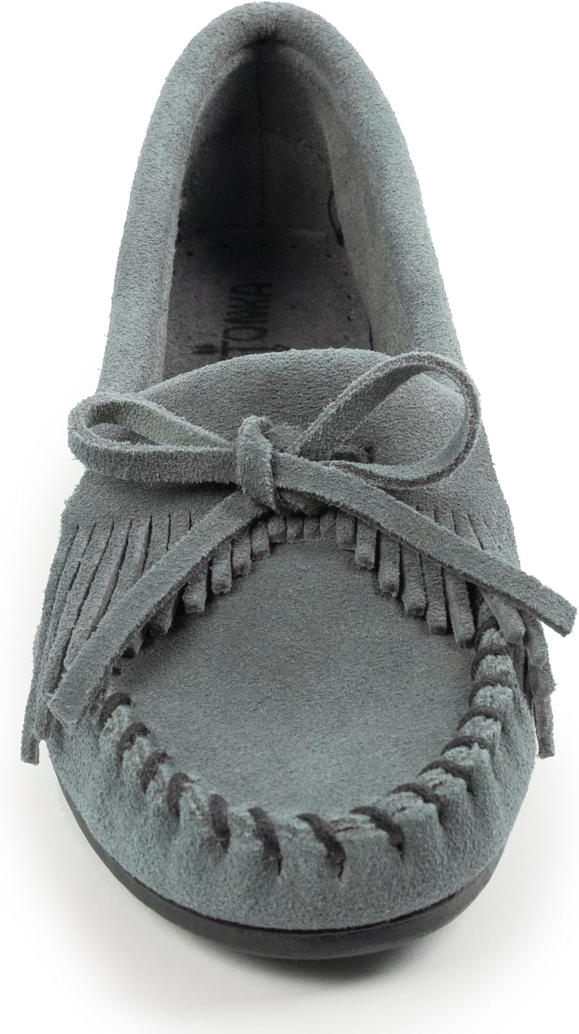 Minnetonka Women's Kilty Suede Hardsole Moccasin