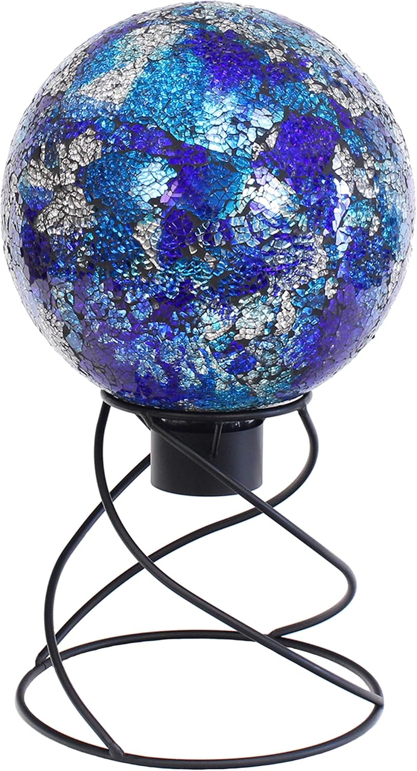 Echo Valley Blue/Aqua Gazing Globe, Hand Crafted Glass Globe, Outdoor Décor, 10 inch