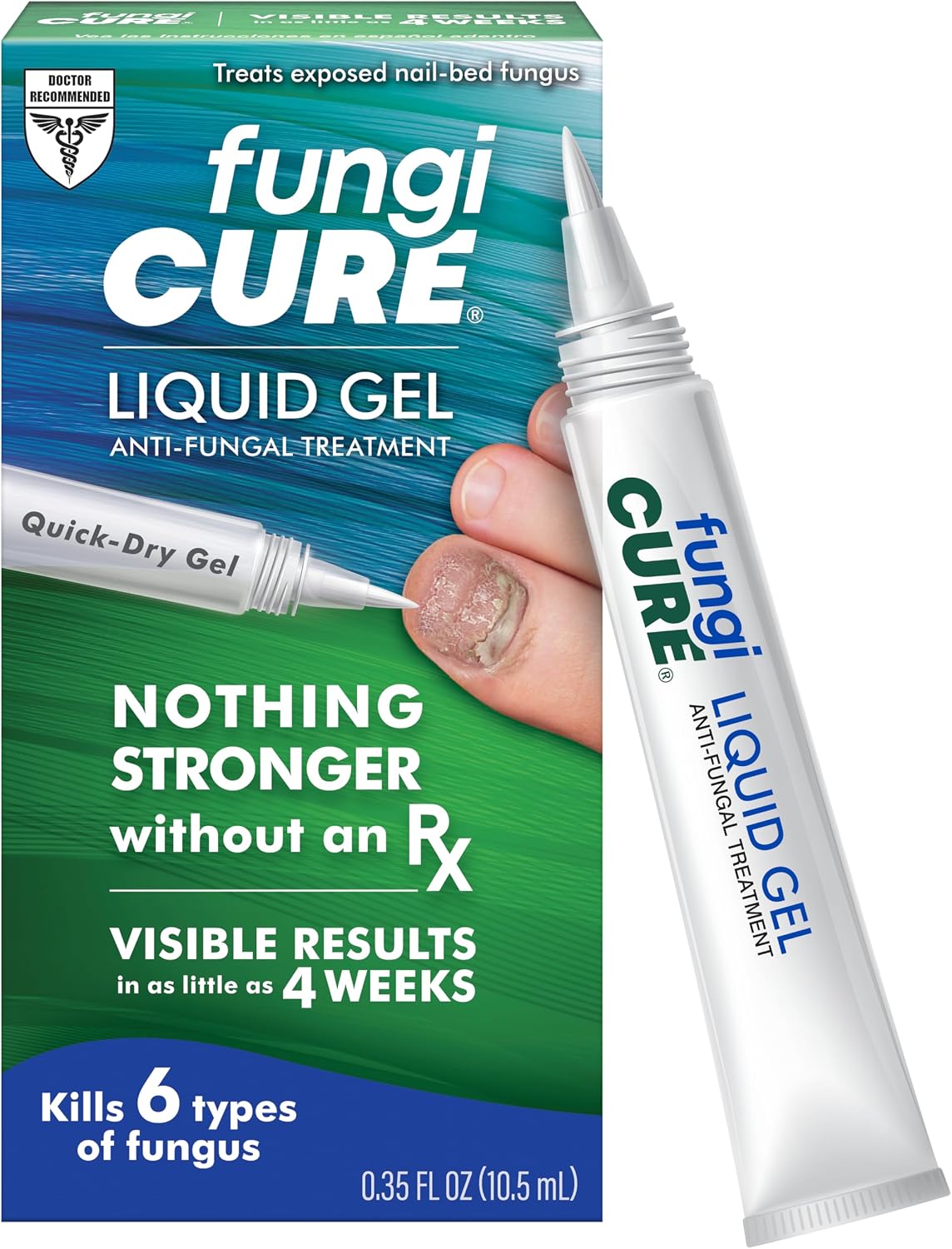 FUNGICURE Medicated Liquid Gel - Maximum Strength 0.35 Fluid Ounce | Cures fungal infections & kills 6 types of fungus. Clinically proven