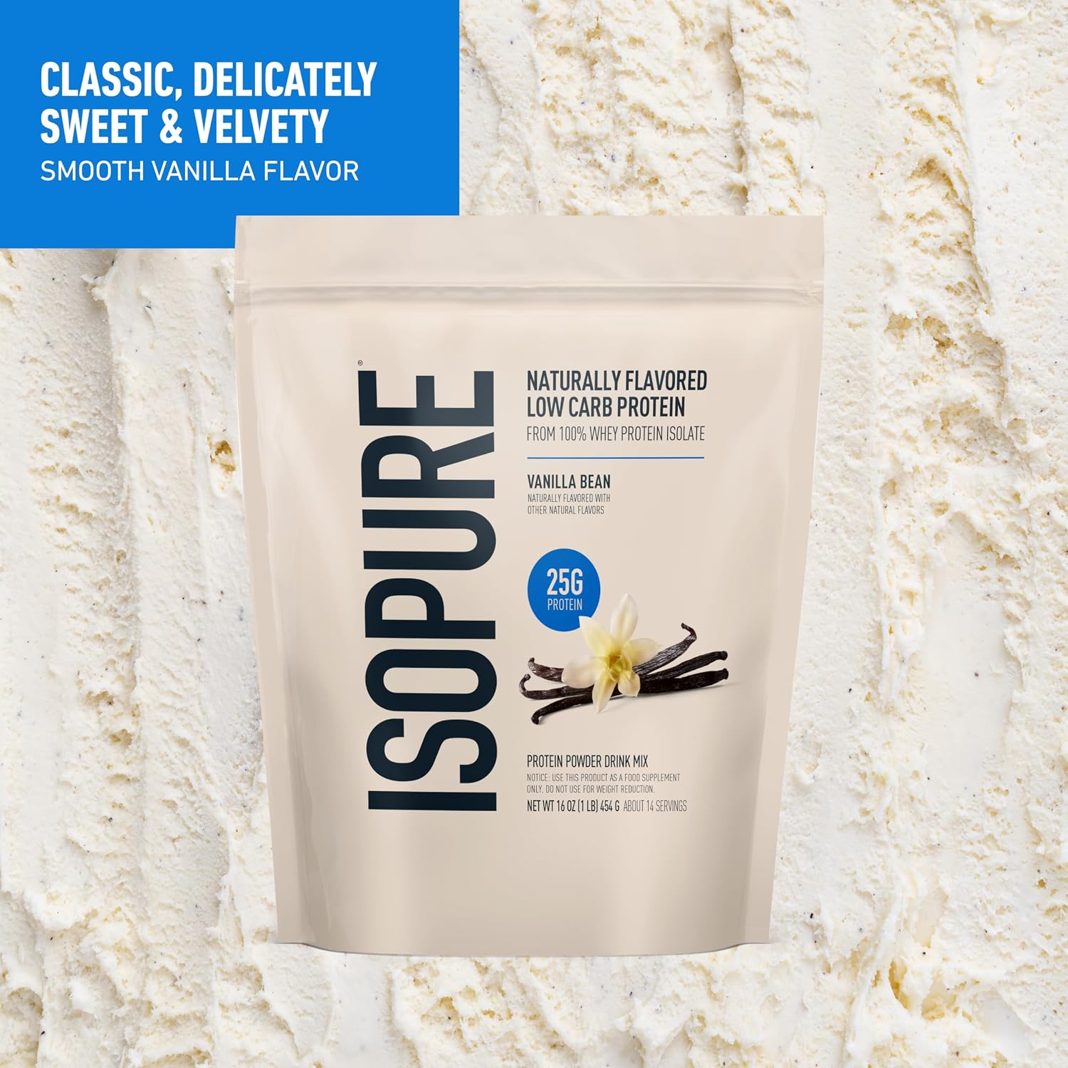 Isopure Low Carb 100% Pure Whey Isolate Protein Powder, Lactose Free, Gluten Free, with Vitamins, Vanilla, 25g Protein Per Serving, 3 Lbs, 43 Servings (Packaging May Vary) | 25g Protein Per Serving, 100% Whey Protein Isolate, Lactose Free, Gluten Free, w…