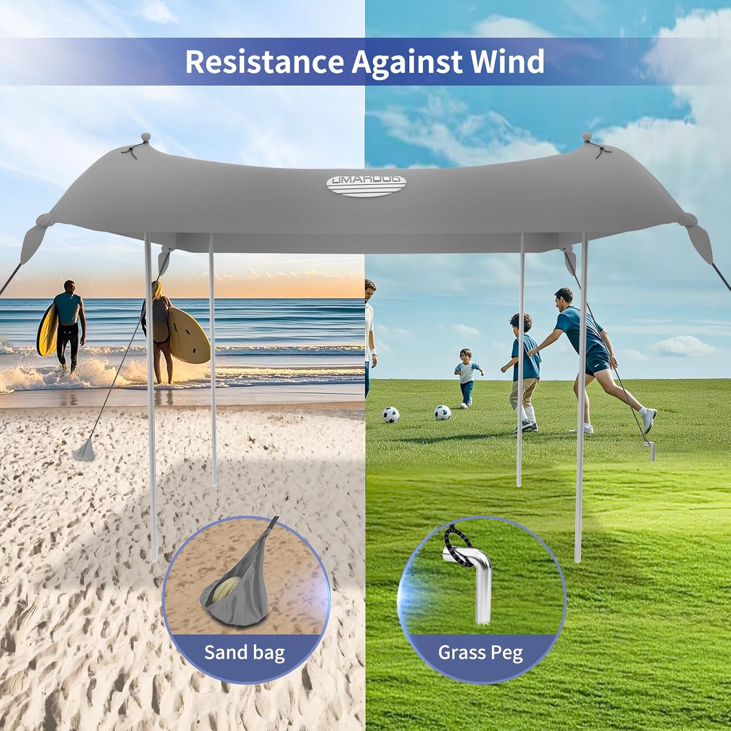 UMARDOO Family Beach Tent Canopy Sun Shade Portable 10×10FT