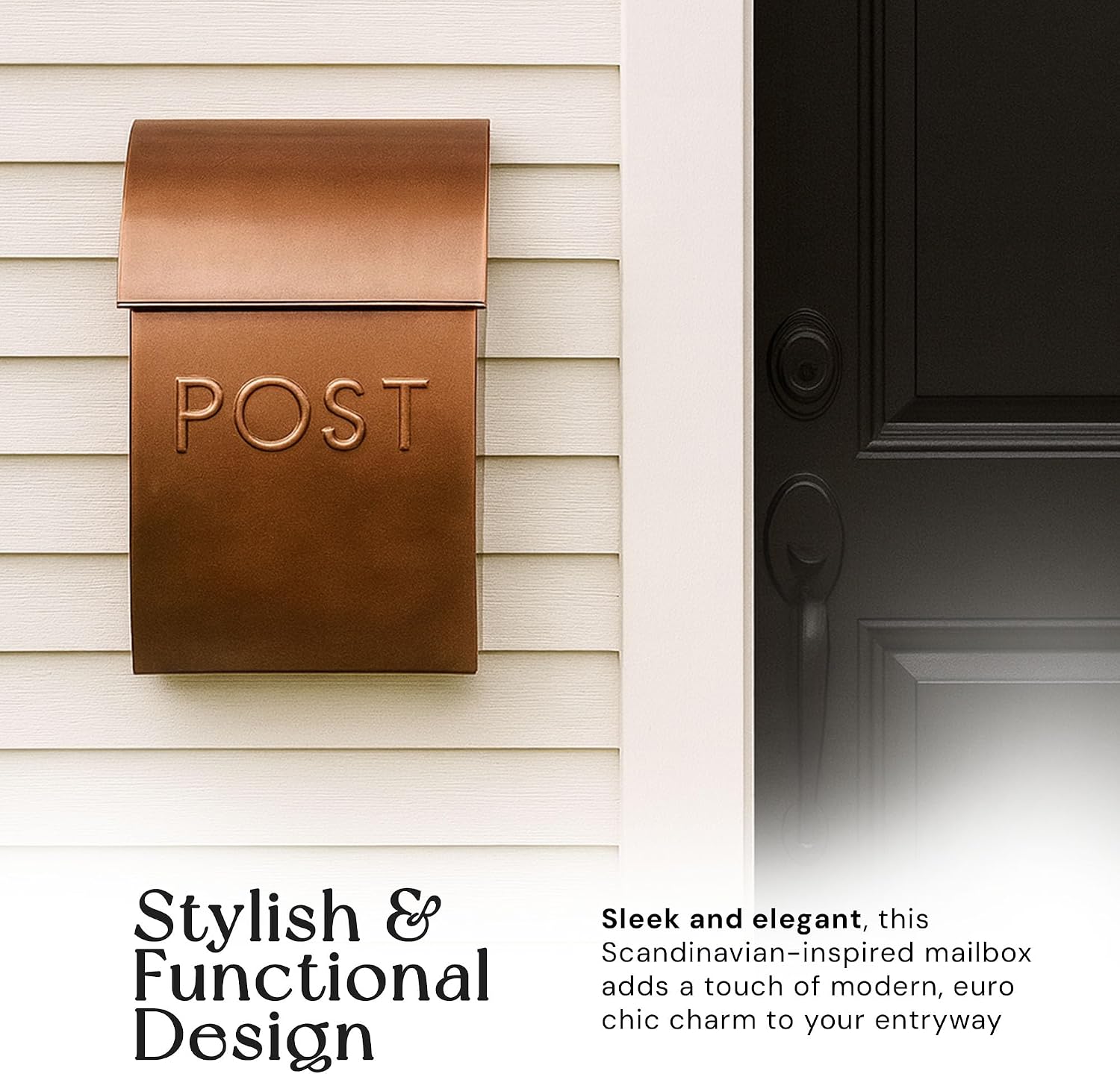 NACH Mailboxes for Outside Wall Mount, 15 x 10 x 4 inches, Red Wall Mounted Mailbox and Newspaper Holder, Waterproof Mailbox for Door - The Milano Mailbox