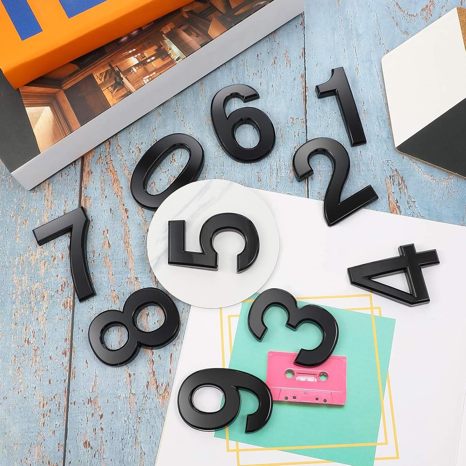 20 Pieces House Numbers Mailbox Numbers 0-9, 3D Door Address Numbers Self Adhesive Mailbox Numbers Sticker or House, Apartment, Office, Hotel Room