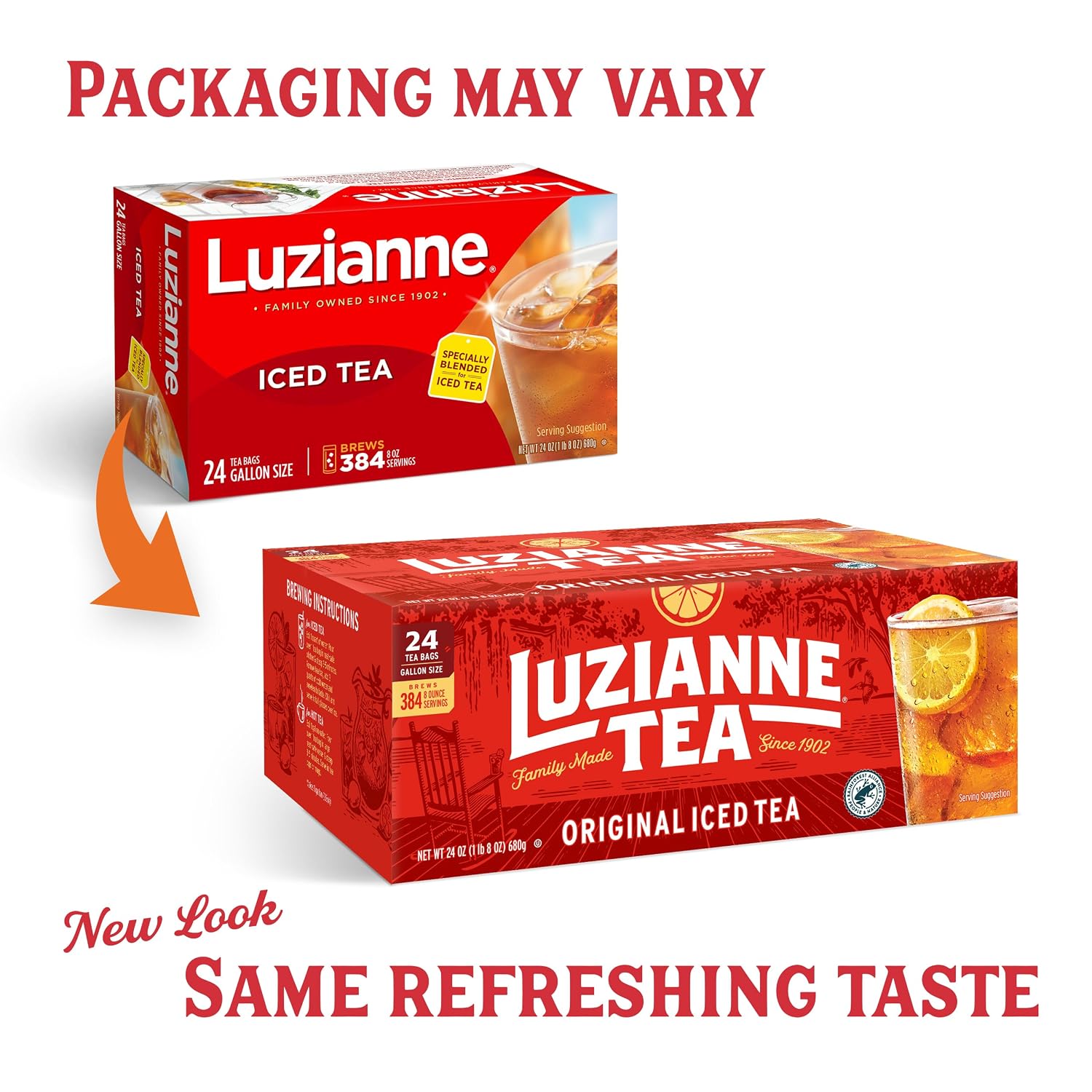 Luzianne Green Tea Bags, Family Size, 24ct Box (Pack of 1)