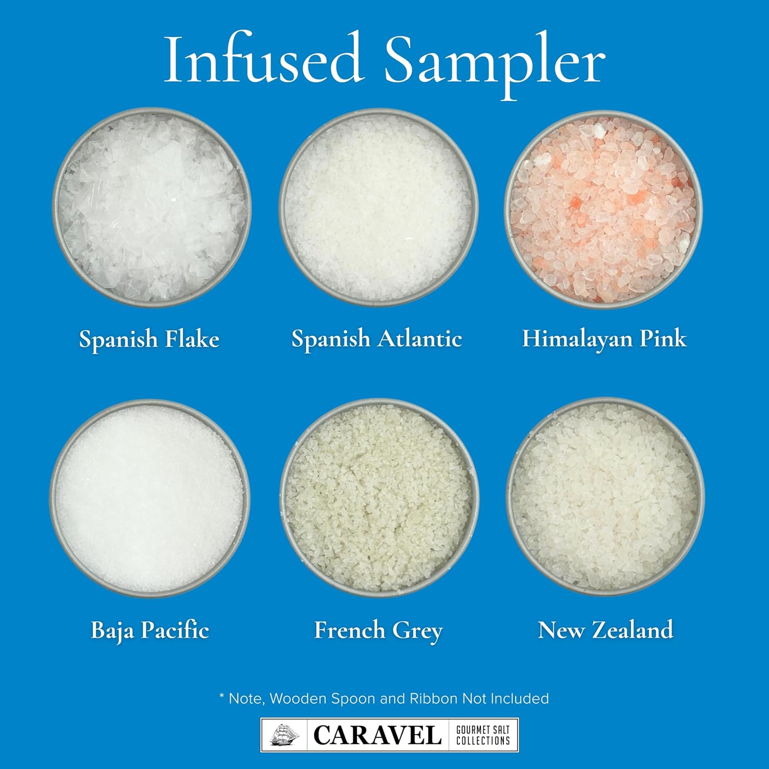 Caravel Gourmet Smoked Sea Salt Sampler, 6-Flavor Grilling Salts, 0.5 oz | Grilling & cooking salts bundle, finishing salt & spice variety pack gift for special occasions