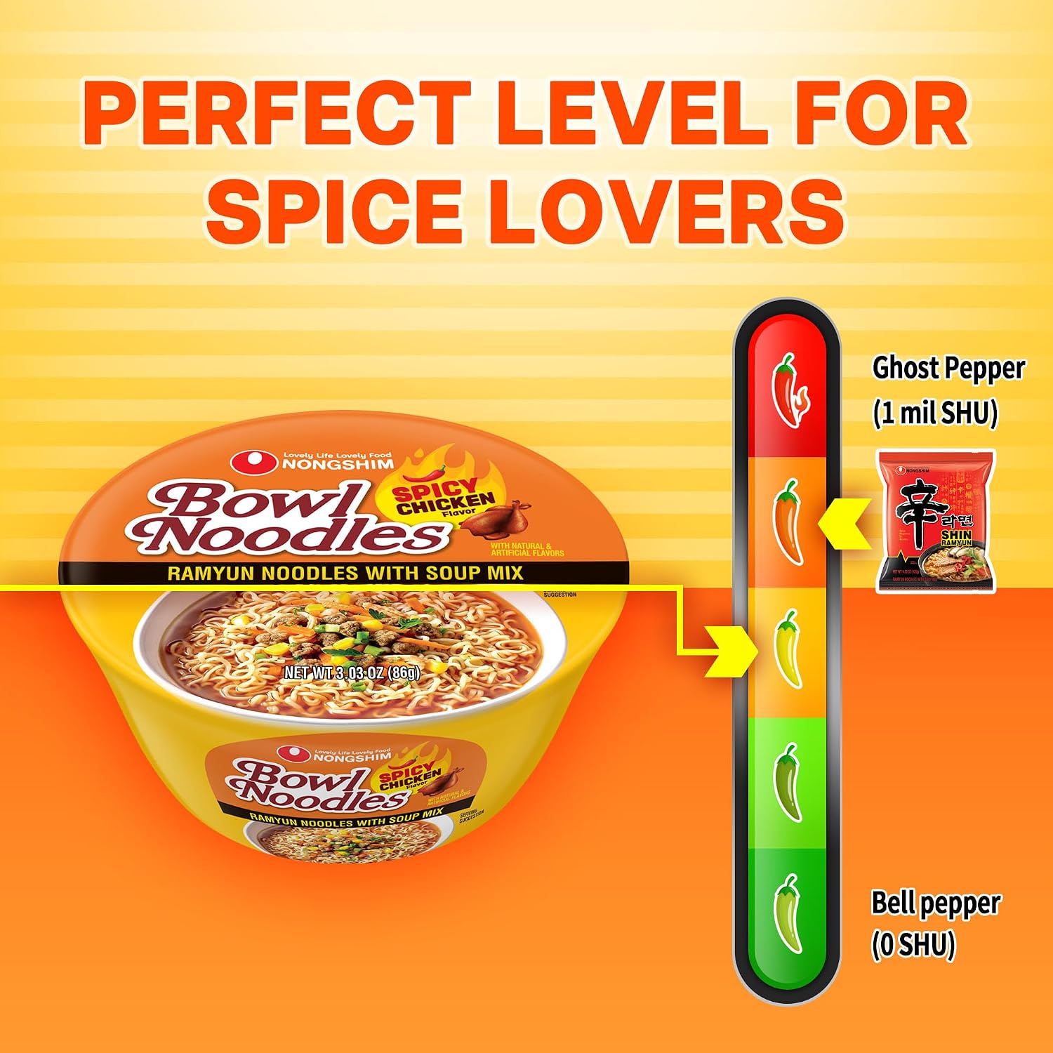 Nongshim HOT & SPICY Noodle Soup, 3.03 Ounce (Pack of 1)