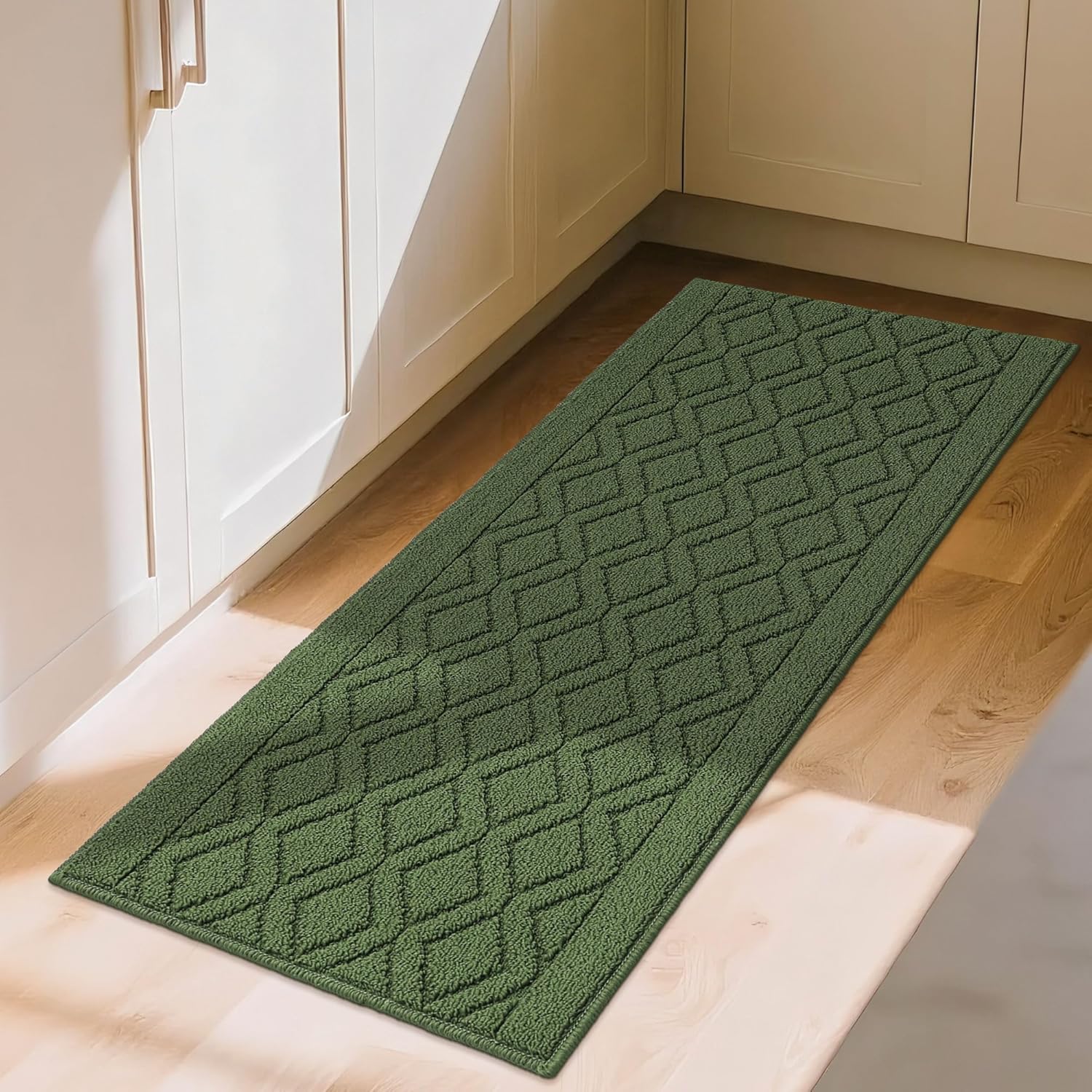 COSY HOMEER 48x20Inch/30X20Inch Kitchen Rug Mats,Grey
