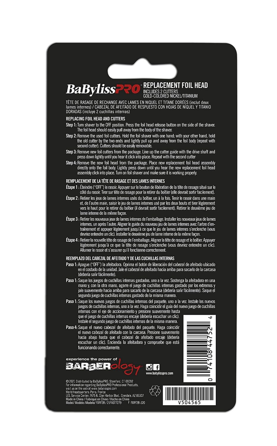 BaBylissPRO Replacment Foil and Cutter for MetalFX Double Foil Shavers