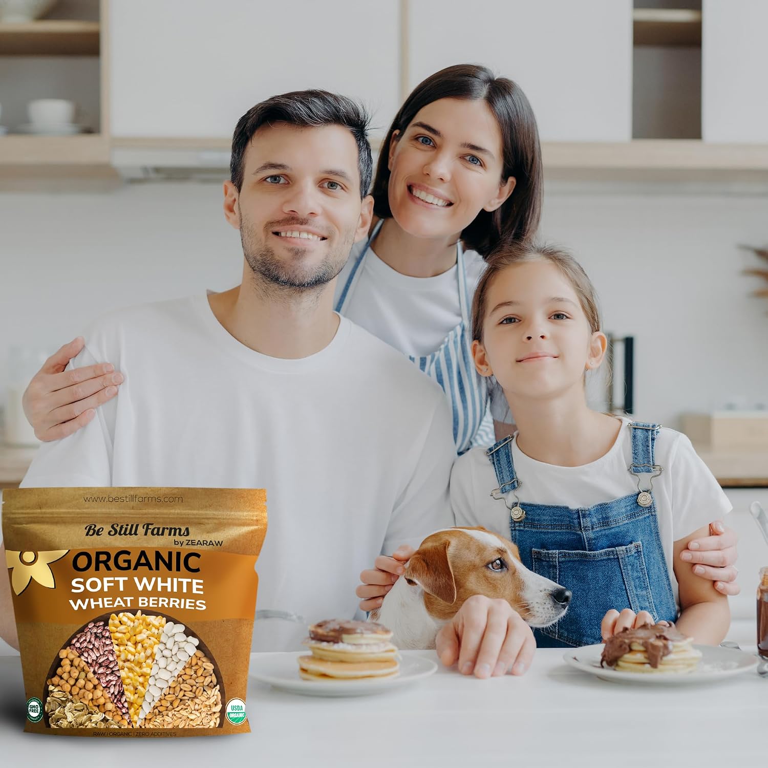 Organic Soft White Wheat Berries 5.8lb - Healthy Whole Grains Bulk | Ideal for Feeder Oats, Flour, Bread, Soup - High in Protein & Fiber - USA Grown | USDA Certified | Vegan | Non-GMO