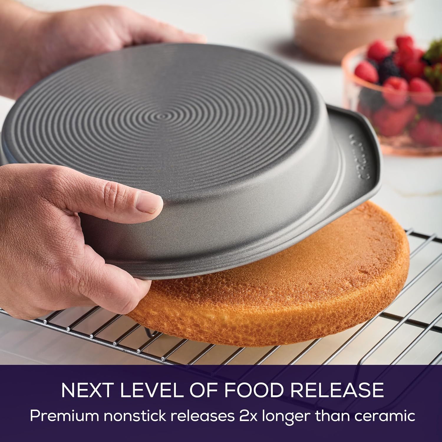 Circulon Nonstick Bakeware Rectangle Baking Pan / Cake Pan, 9 Inch x 13 Inch, Gray