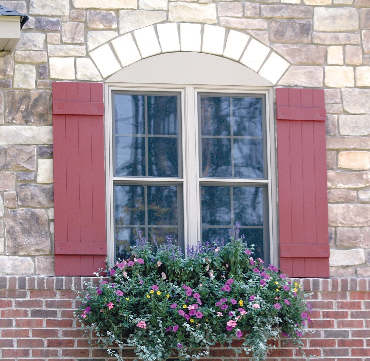 Mid America Board and Batten 14" 4 Board Joined Vinyl Standard Shutter (1 Pair) - 14 x 35 002 Black
