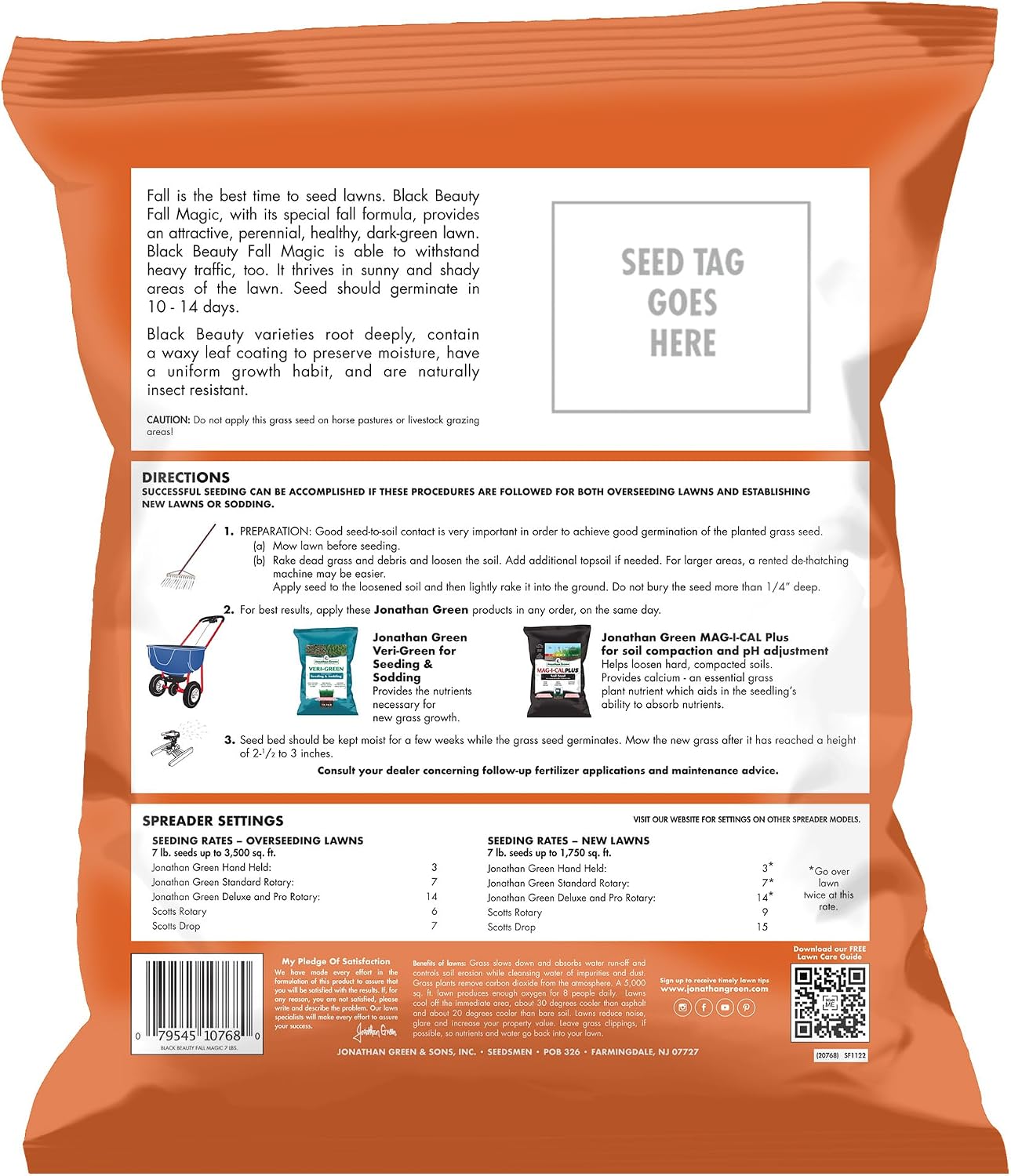 Jonathan Green (10765) Black Beauty Fall Magic Grass Seed - Cool Season Lawn Seed (3 lb)