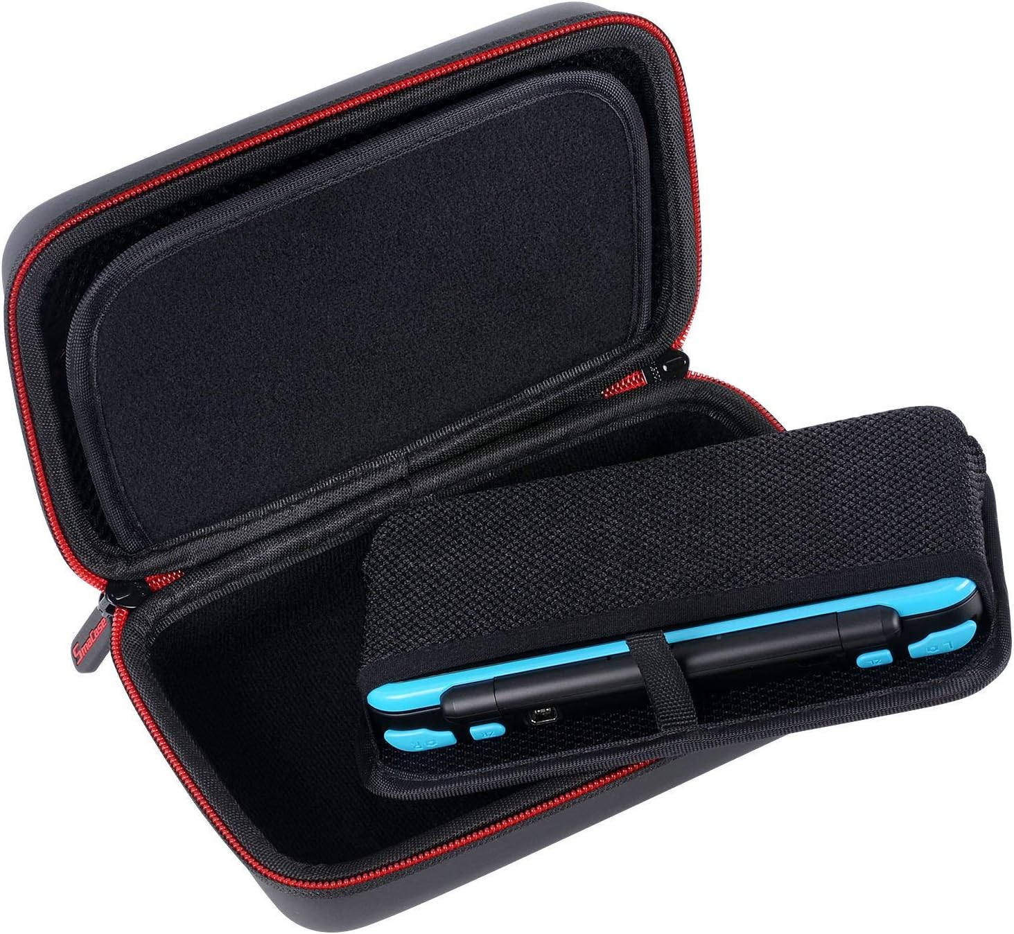 Smatree Carrying Case for Nintendo 3DS XL/2DS XL | Hard Protective Shell Travel Case for Nintendo New 3DS - Super NES Edition-Black/Red