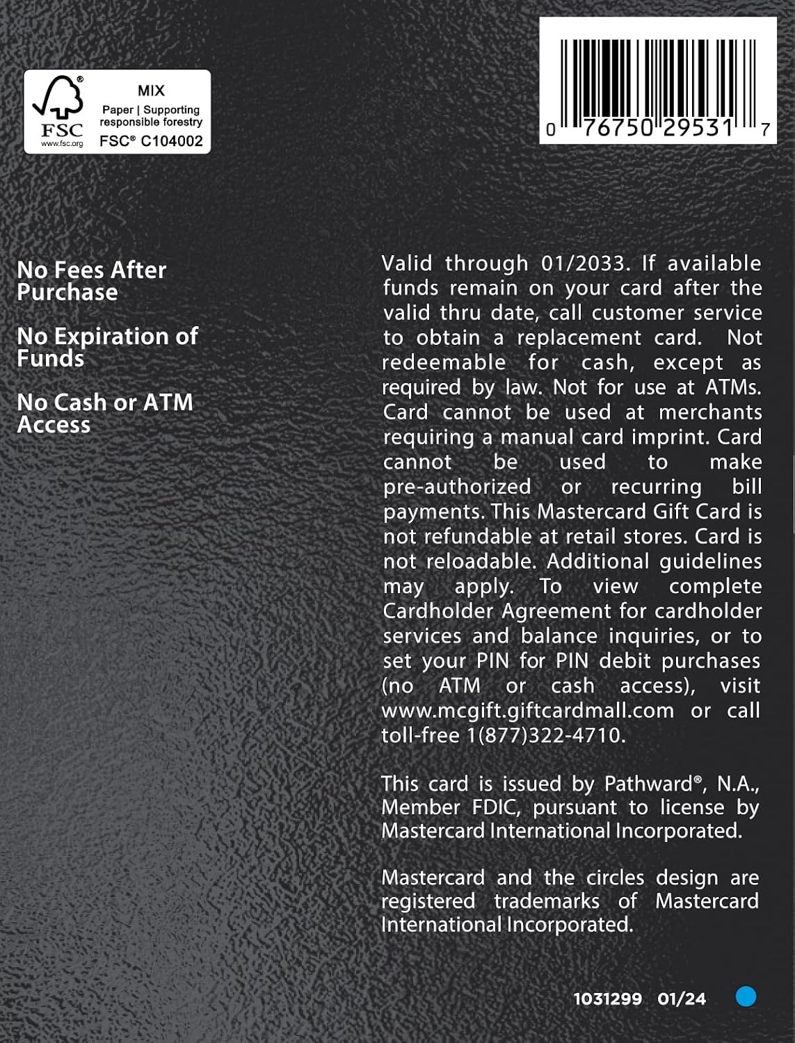 MasterCard Physical Gift Card – $200 (plus $6.95 Purchase Fee)
