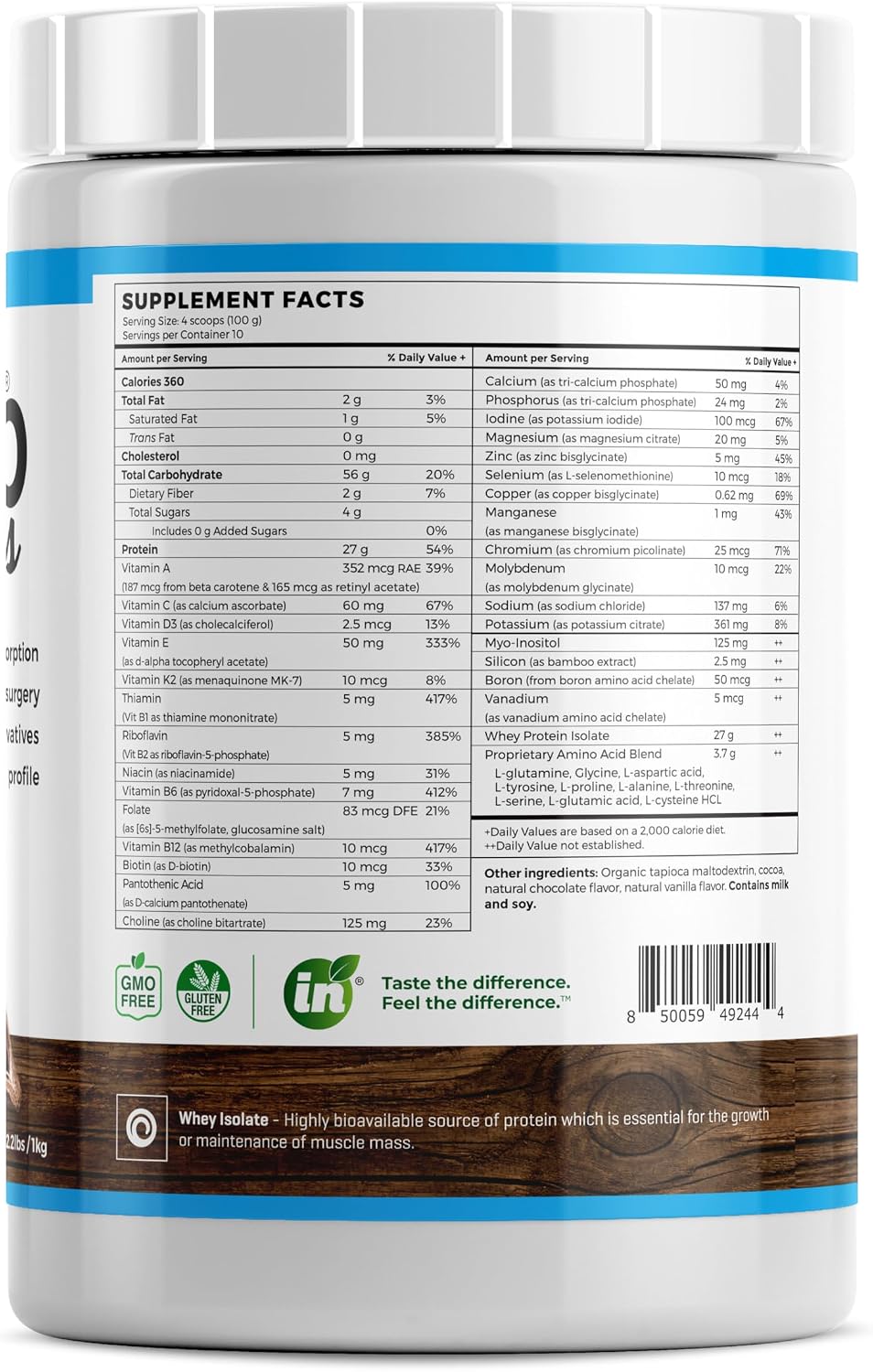 Isolate Protein - Diet Supplement for Improved Gut Health, Extra Nutritional Support, Non-GMO, Gluten-Free, Lactose-Free, Casein-Free (2.2 Lbs, Simply Vanilla)