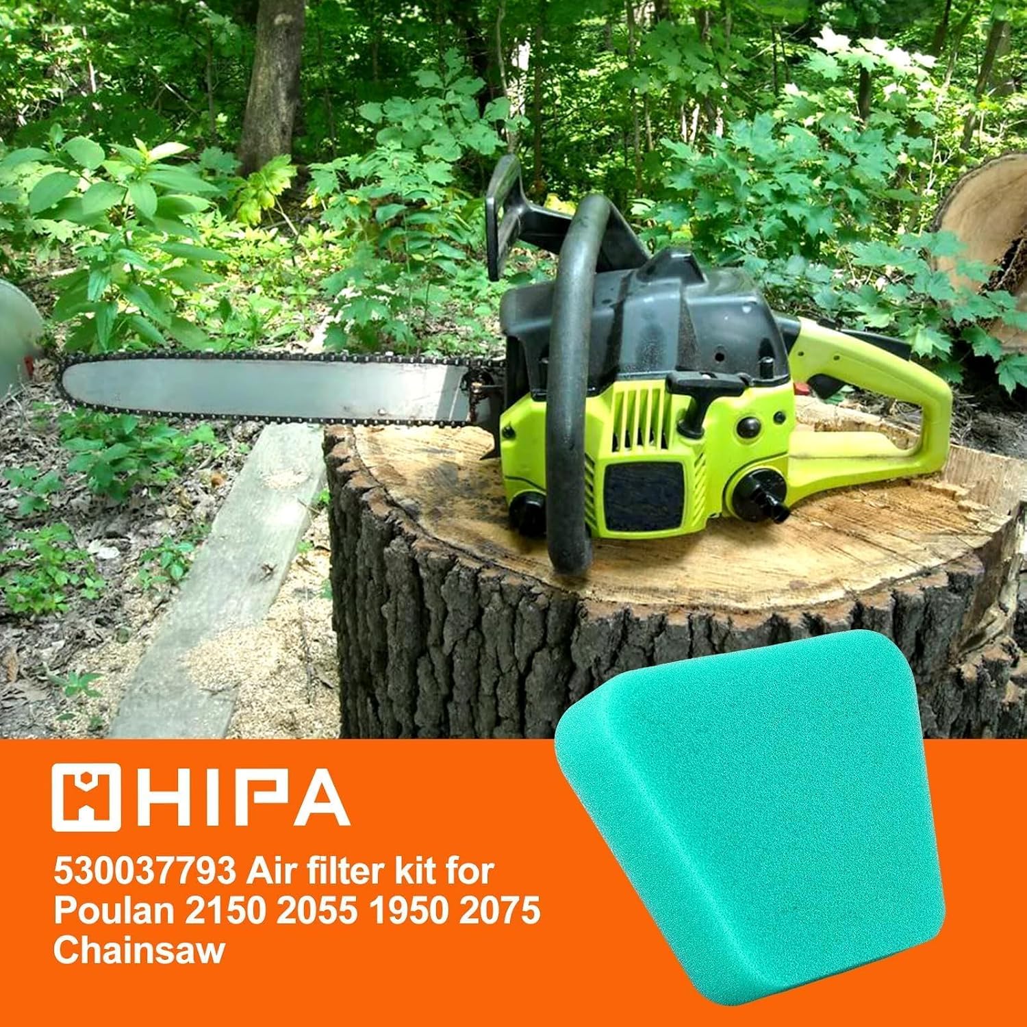 Hipa 530037793 Air Filter for Poulan 2150 2375 1950 2055 1950 2050 2075 2175 2250 2450 2550 220 225 230 260 Pro Chainsaw Parts Primer Bulb Spark