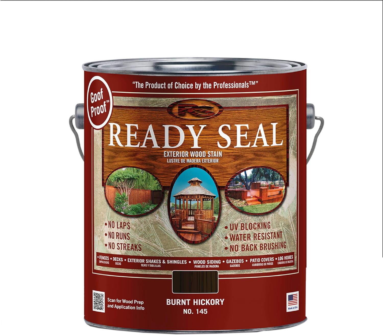Ready Seal 7966104 5 gal Pail Exterior Wood Stain & Sealer, Light Oak