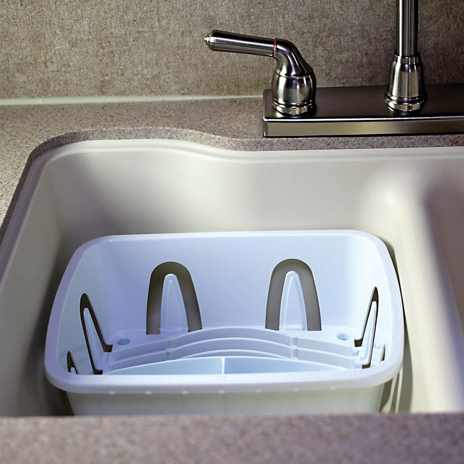 Camco RV Mini Dish Drainer & Tray - Features a Sloped Drain Tray Design, Heavy-Duty Construction - Ideal for Small Spaces, Apartments, Boats