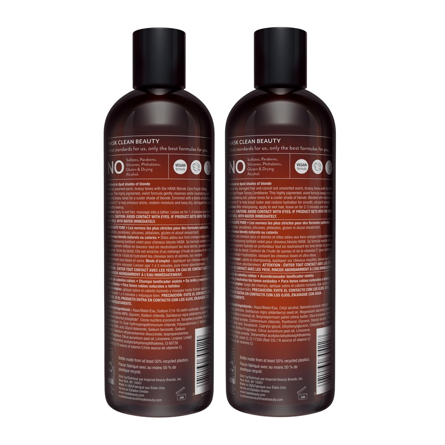 HASK Biotin Boost Thickening Shampoo + Conditioner Set | Adds Fullness, Strengthens, Volumizes, Sulfate-Free, Paraben-Free, Gluten-Free, Color Safe | 12oz each