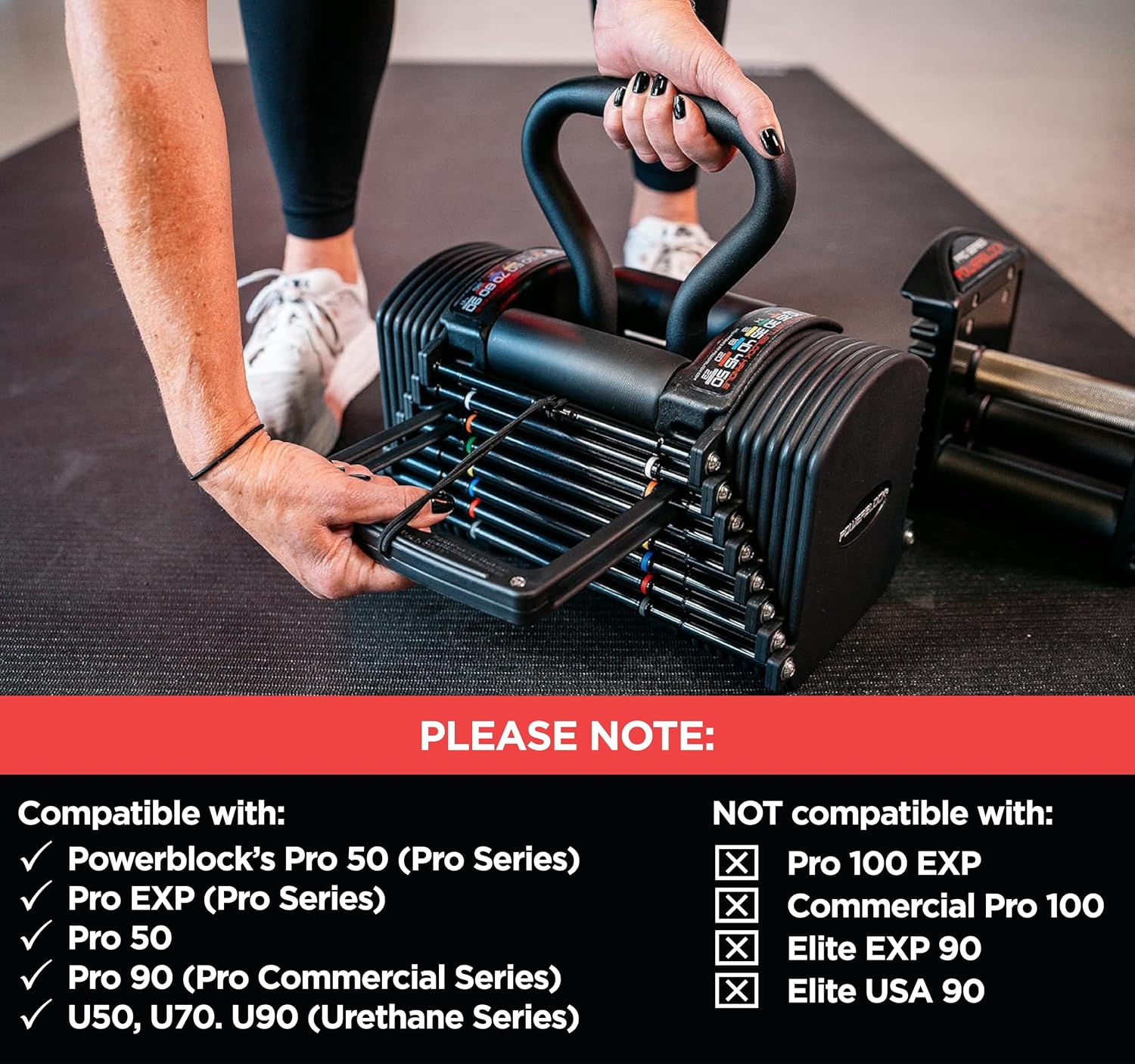 PowerBlock Pro Series Kettlebell Handle, Black | Converts Pro Series dumbbells into a kettlebell for home or commercial use